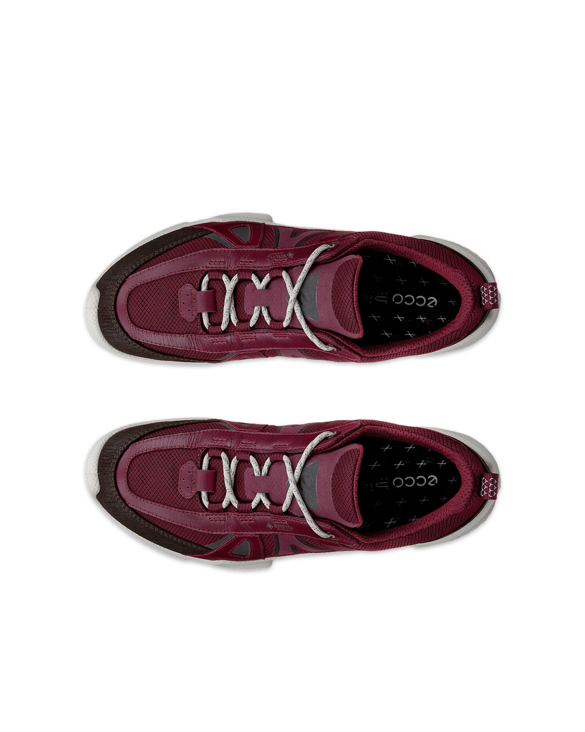 ECCO® BIOM C-TRAIL dames sneaker van textiel met Gore-Tex - Rood - Top left pair