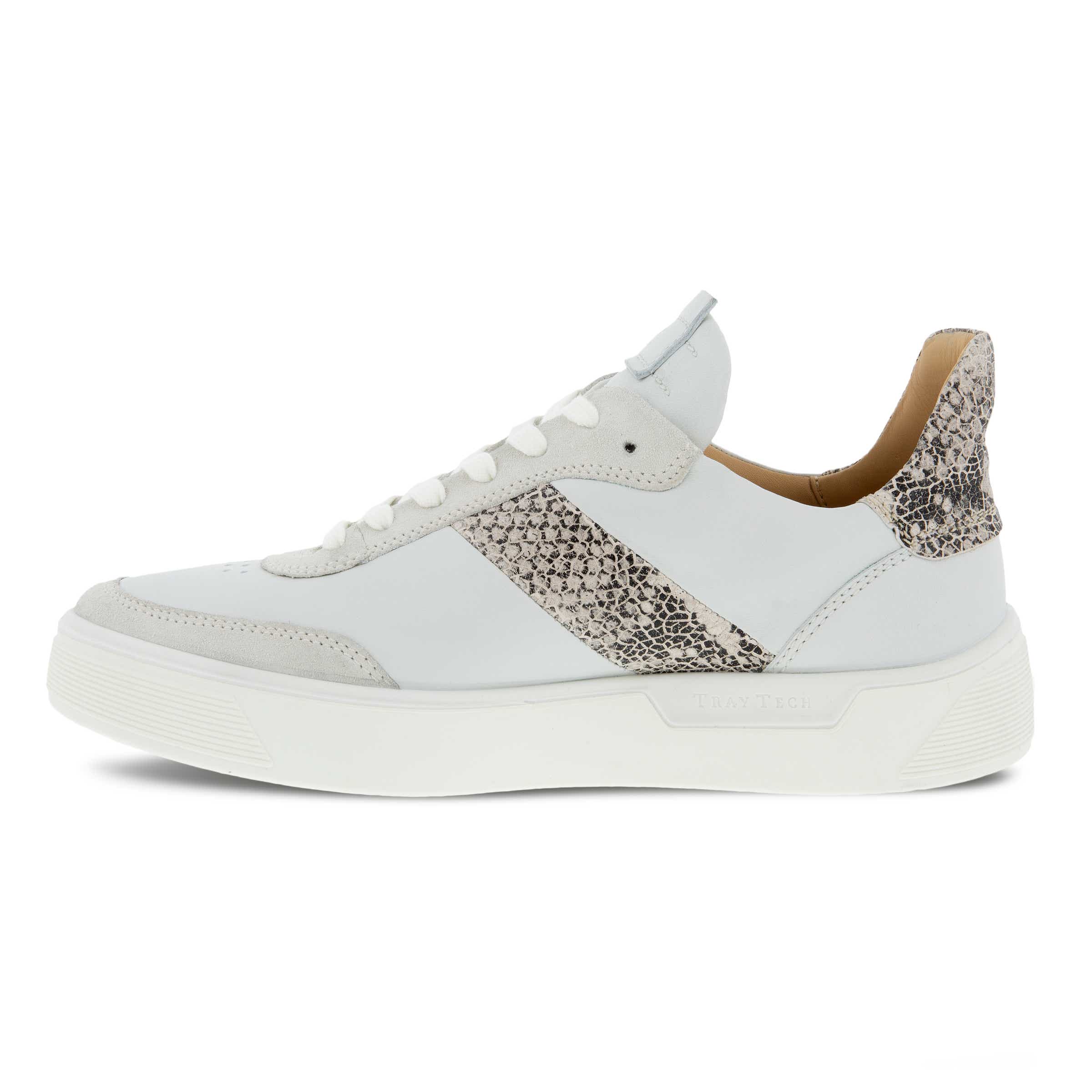 Women's ECCO® Street Tray Leather Sneaker - White - Inside