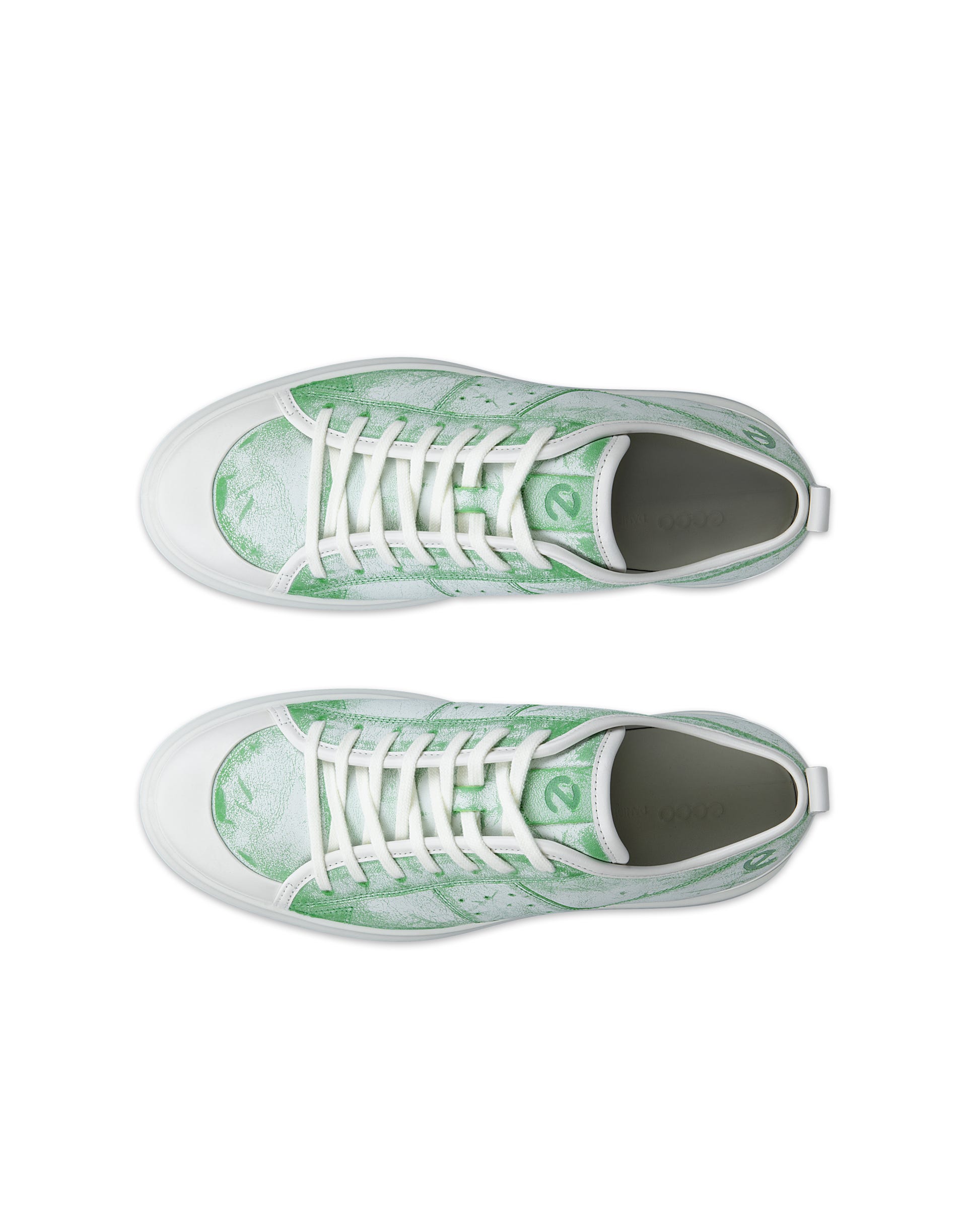 ECCO® Street Ace Heren leren sneaker - Groen - Top left pair