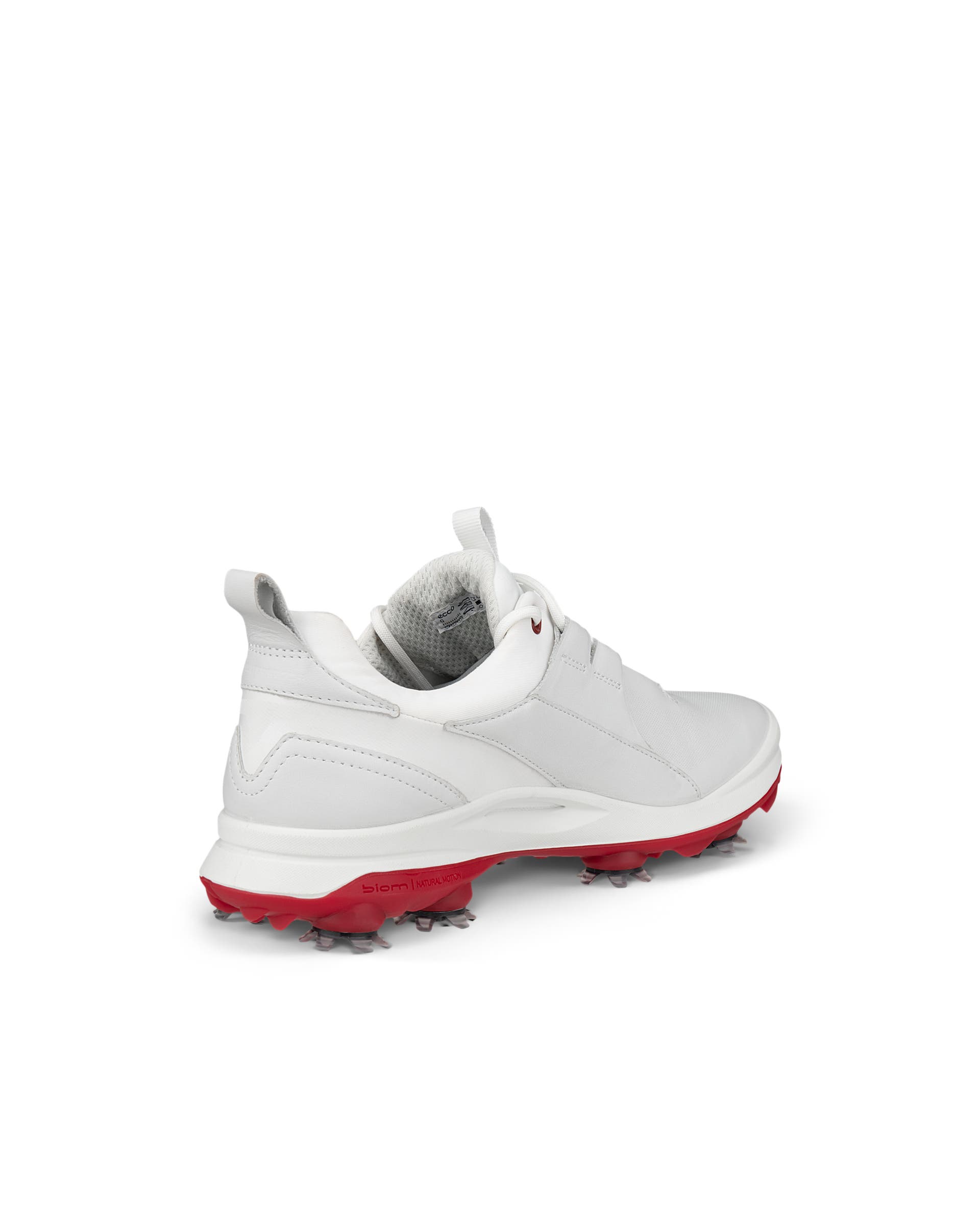 Women's ECCO® Golf Biom Tour Leather Waterproof Spikes Golf Shoe - White - Back
