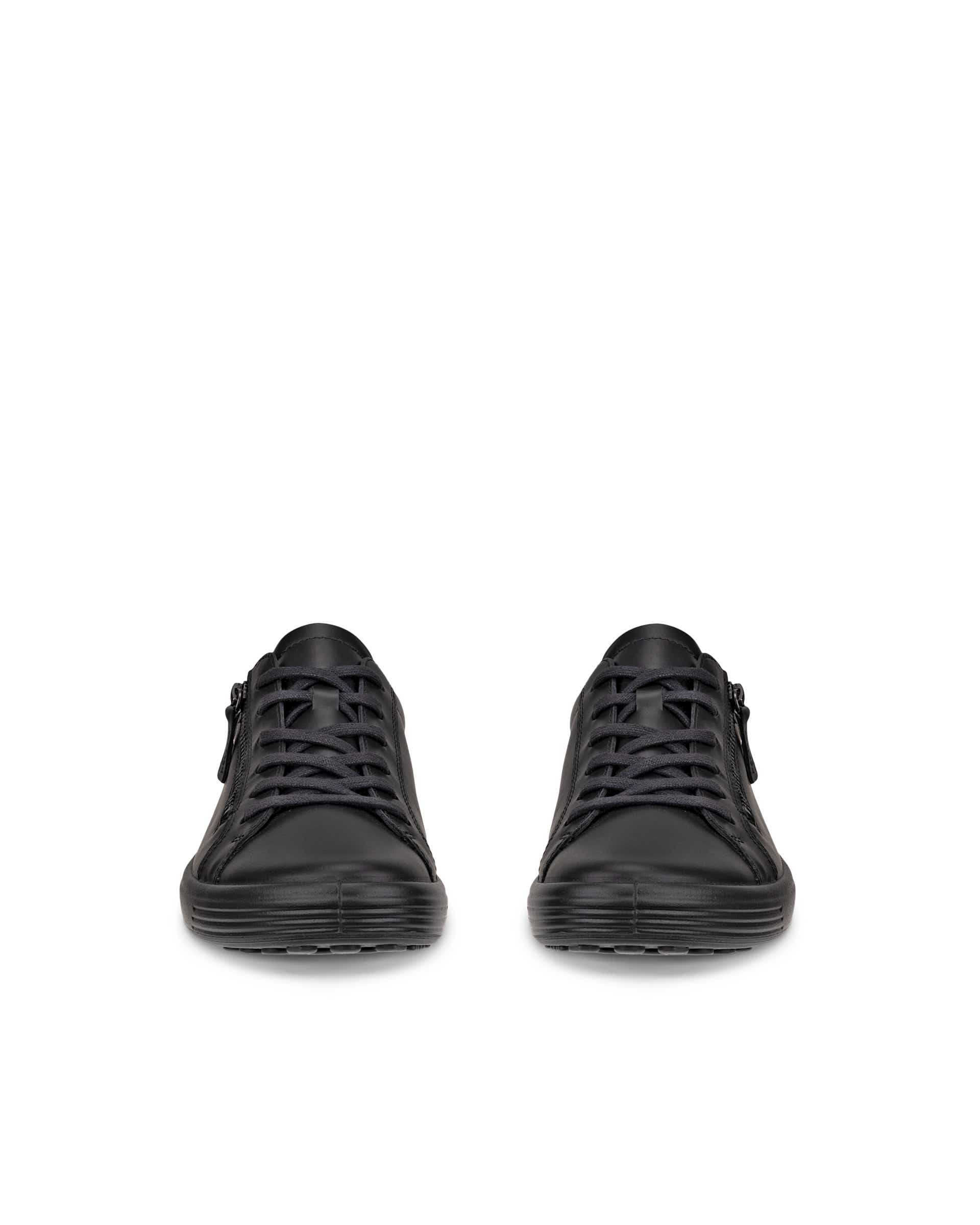 ECCO® SOFT 7 dames leren sneaker - Zwart - Front pair