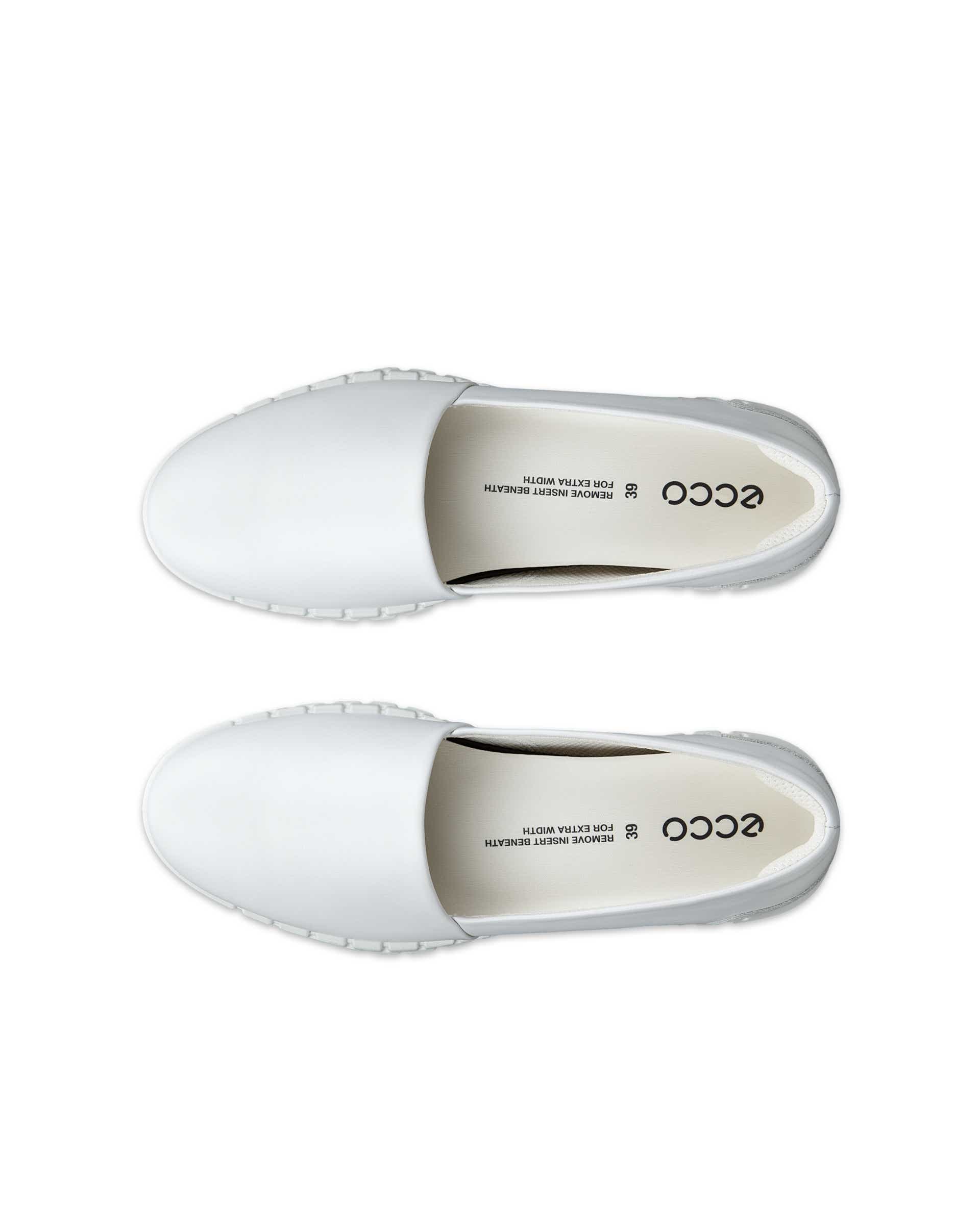 Women's ECCO® Gruuv Lite Leather Slip-On Shoe - White - Top left pair