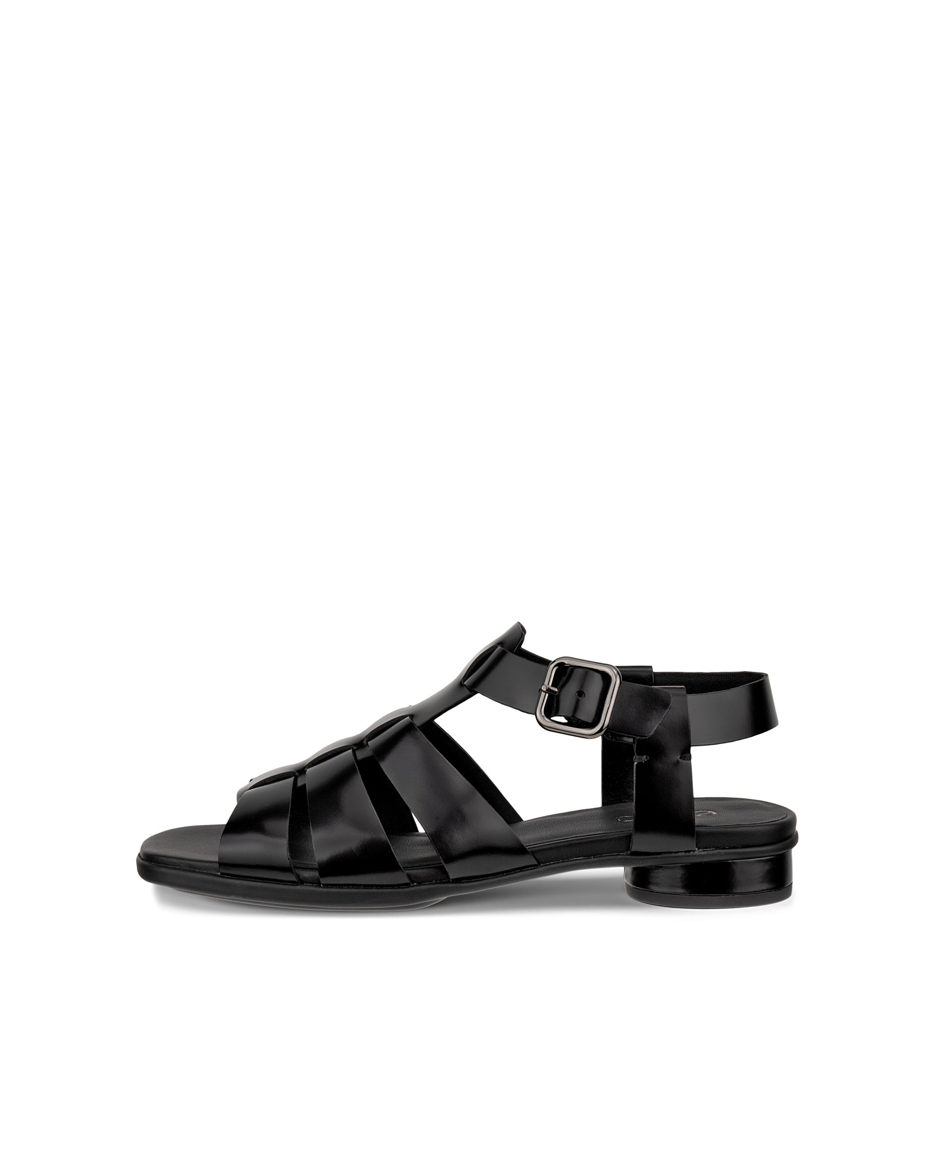 Women's ECCO® Sculpted Alba 25 Leather Fisherman Sandal - Black - Outside