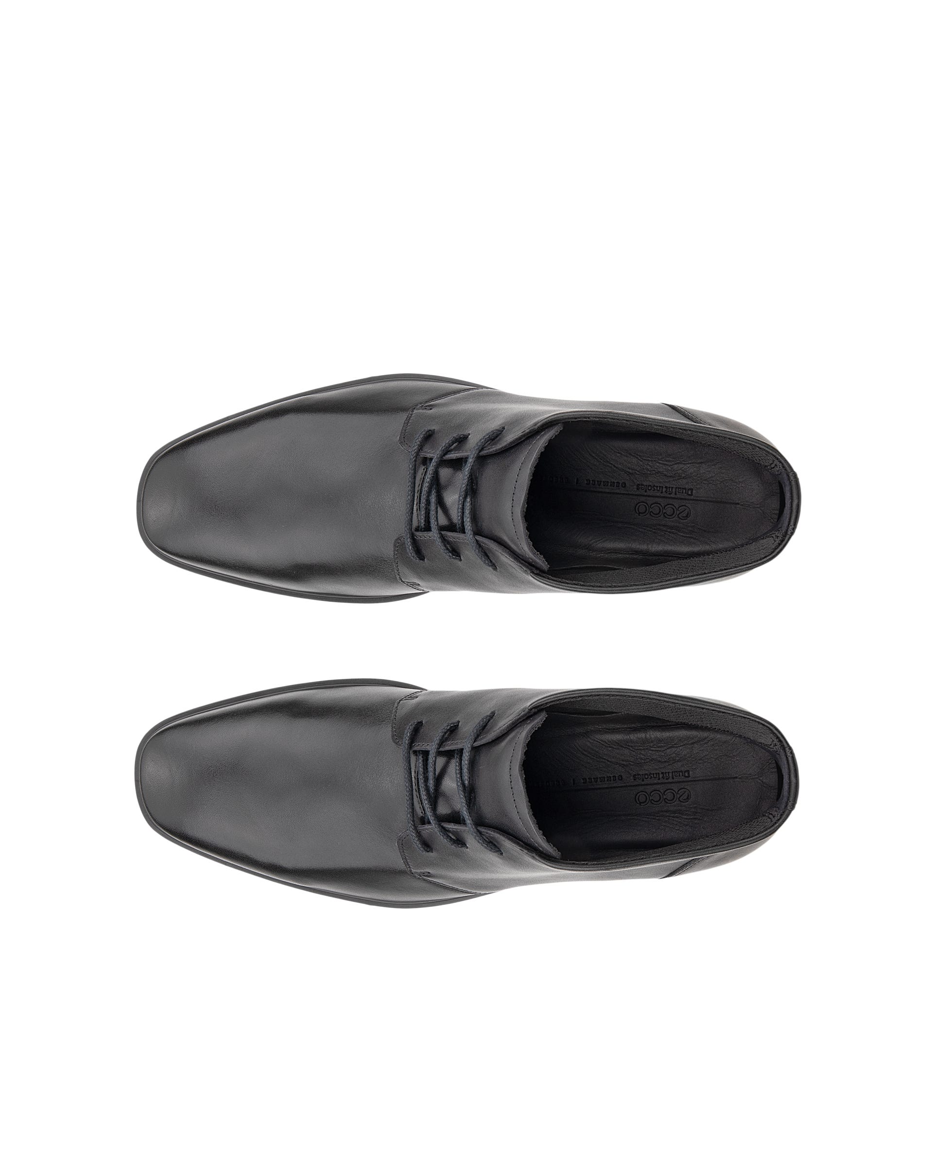 Men's ECCO® Metropole Milan Leather Chukka Boot - Black - Top left pair