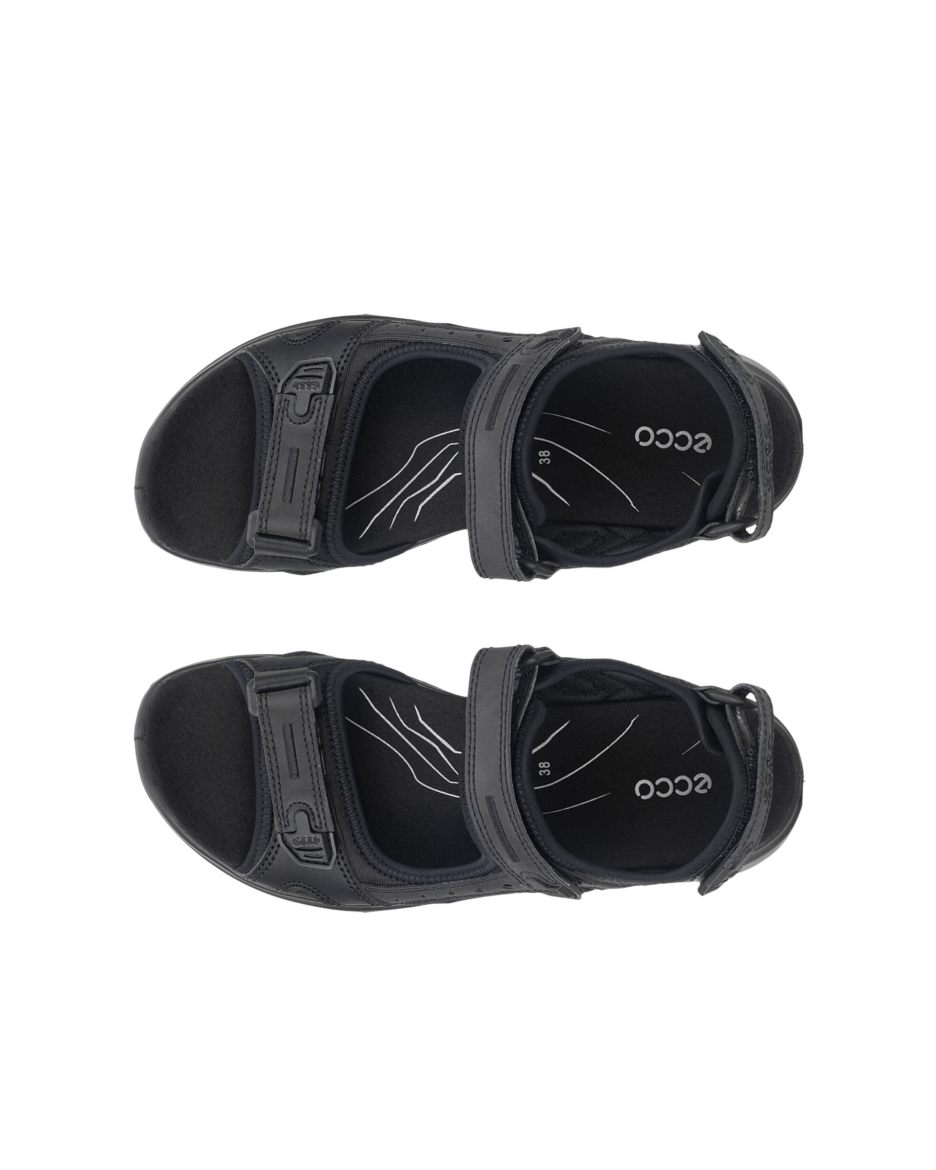 Women's ECCO® Offroad Textile Two Strap Sandal - Black - Top left pair