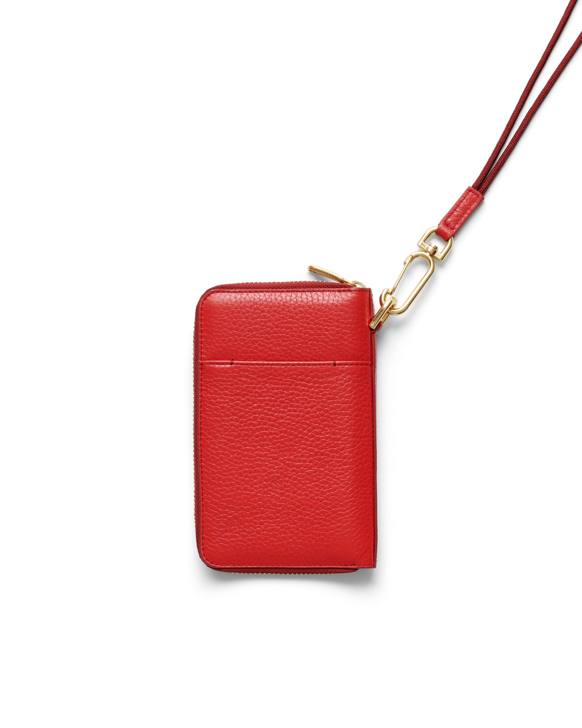 ECCO® Zip Around Pebbled Leather Pouch Wallet - Red - Back