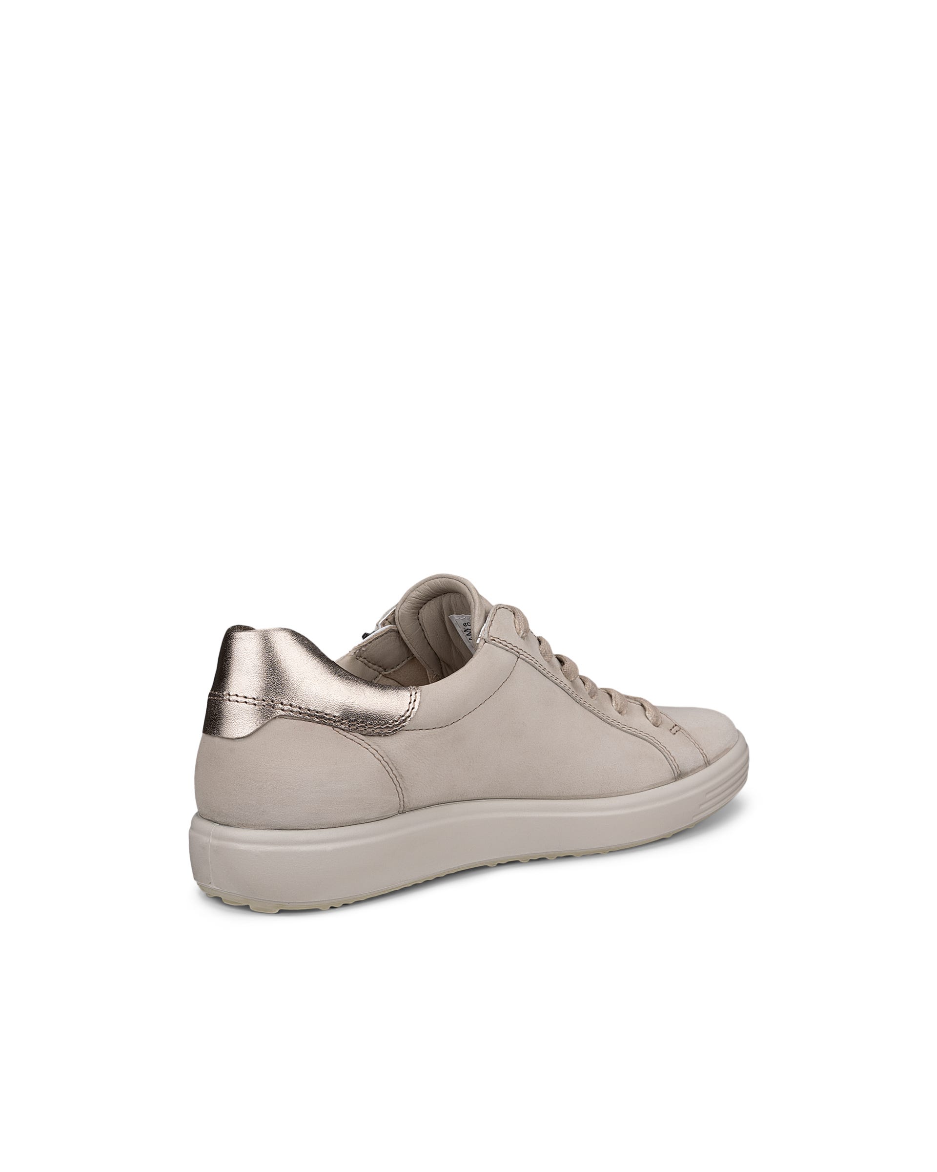 ECCO® SOFT 7 dames nubuck sneaker - Beige - Back