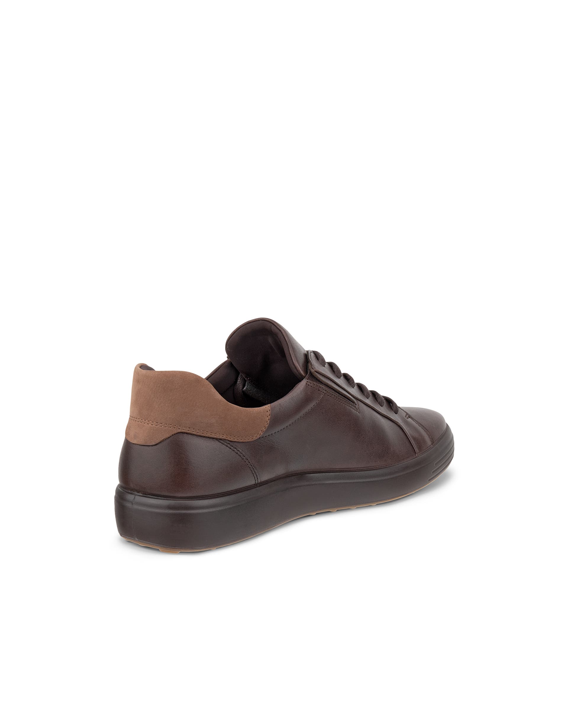 ECCO® SOFT 7 heren leren sneaker - Bruin - Back