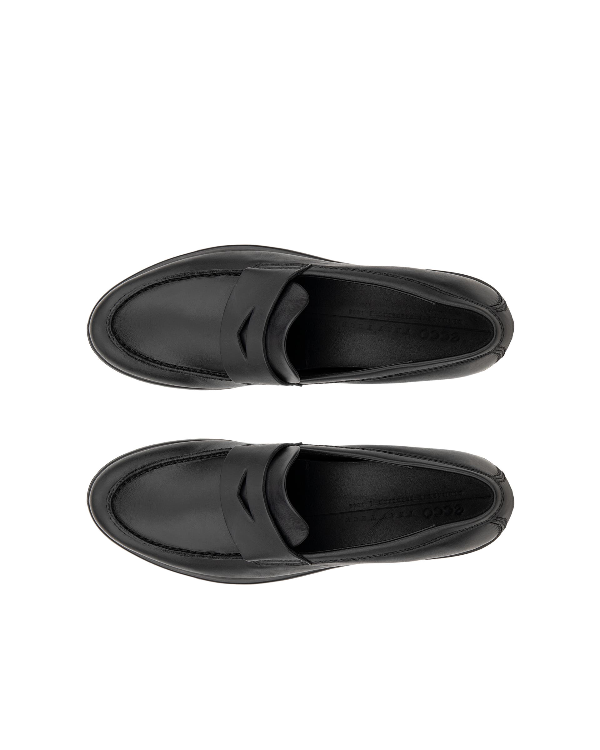 Women's ECCO® Modtray Leather Loafer - Black - Top left pair