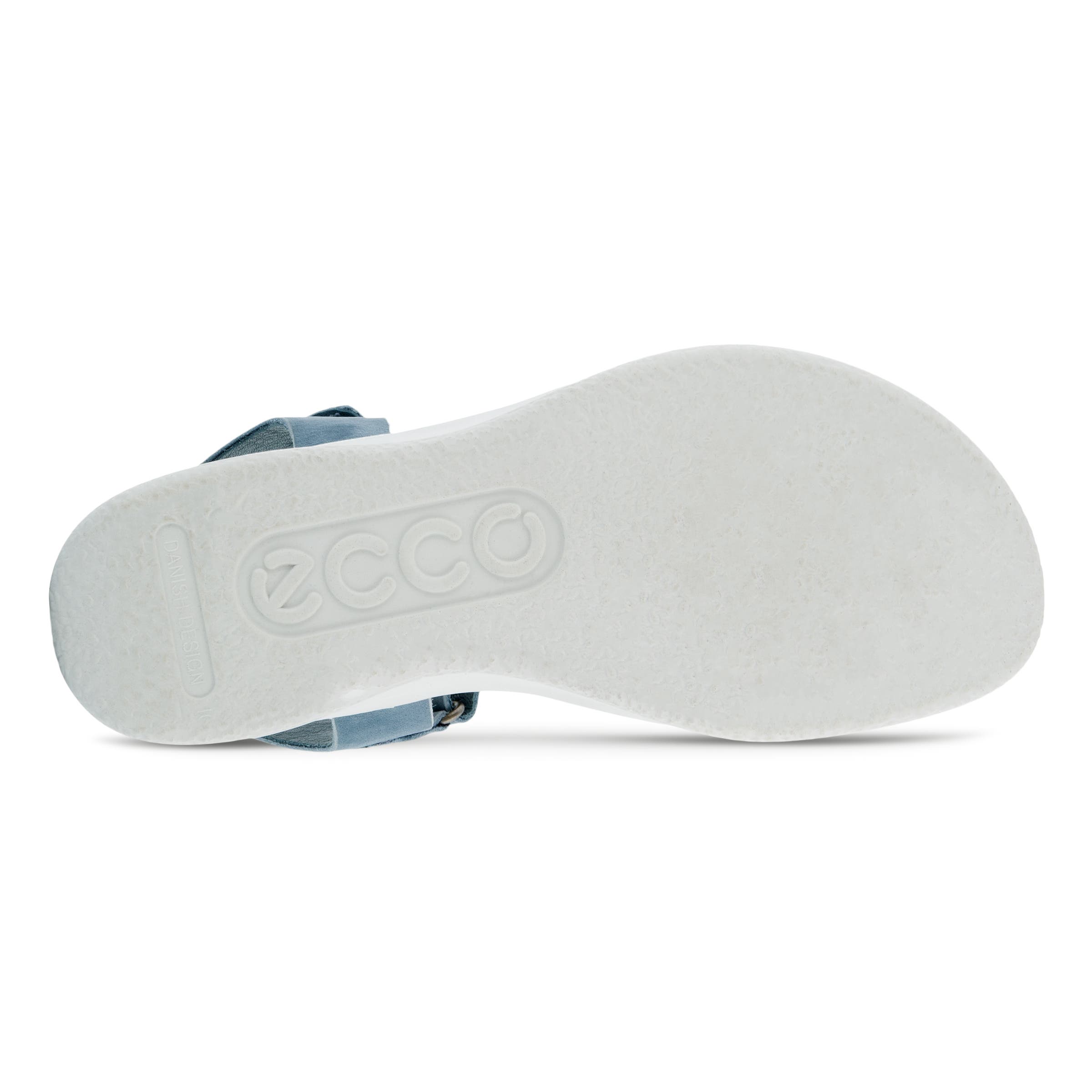 Women's ECCO® Flowt Wedge Leather Cork Heeled Sandal - Blue - Sole