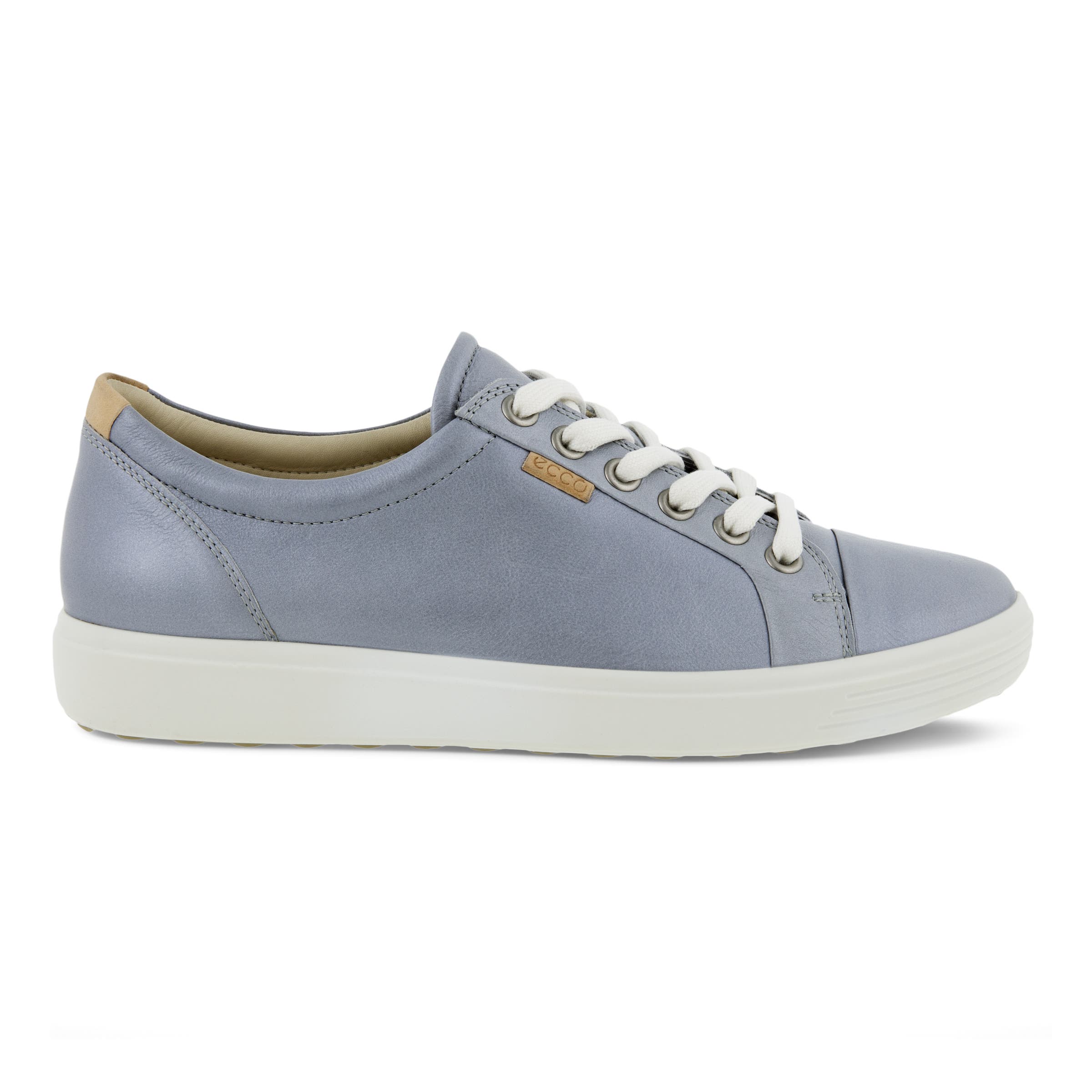 Women's ECCO® Soft 7 Leather Sneaker - Blue - Outside