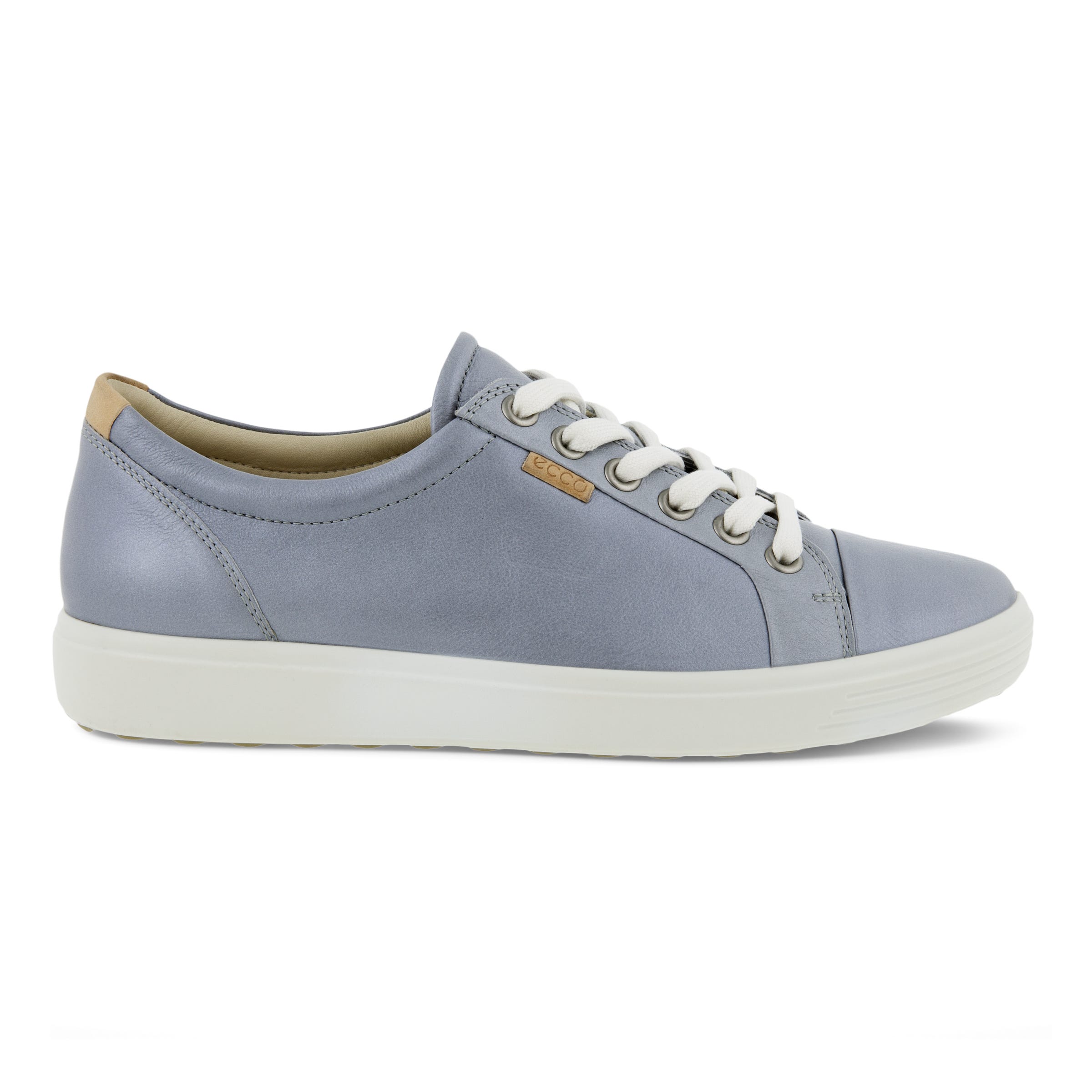 Women's ECCO® Soft 7 Leather Sneaker - Blue - Outside