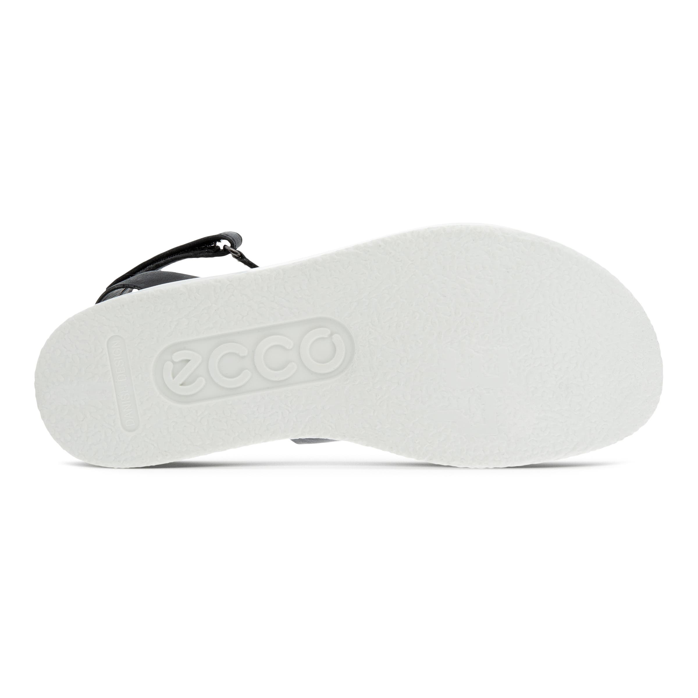 Women's ECCO® Flowt Leather Flat Sandal - Black - Sole