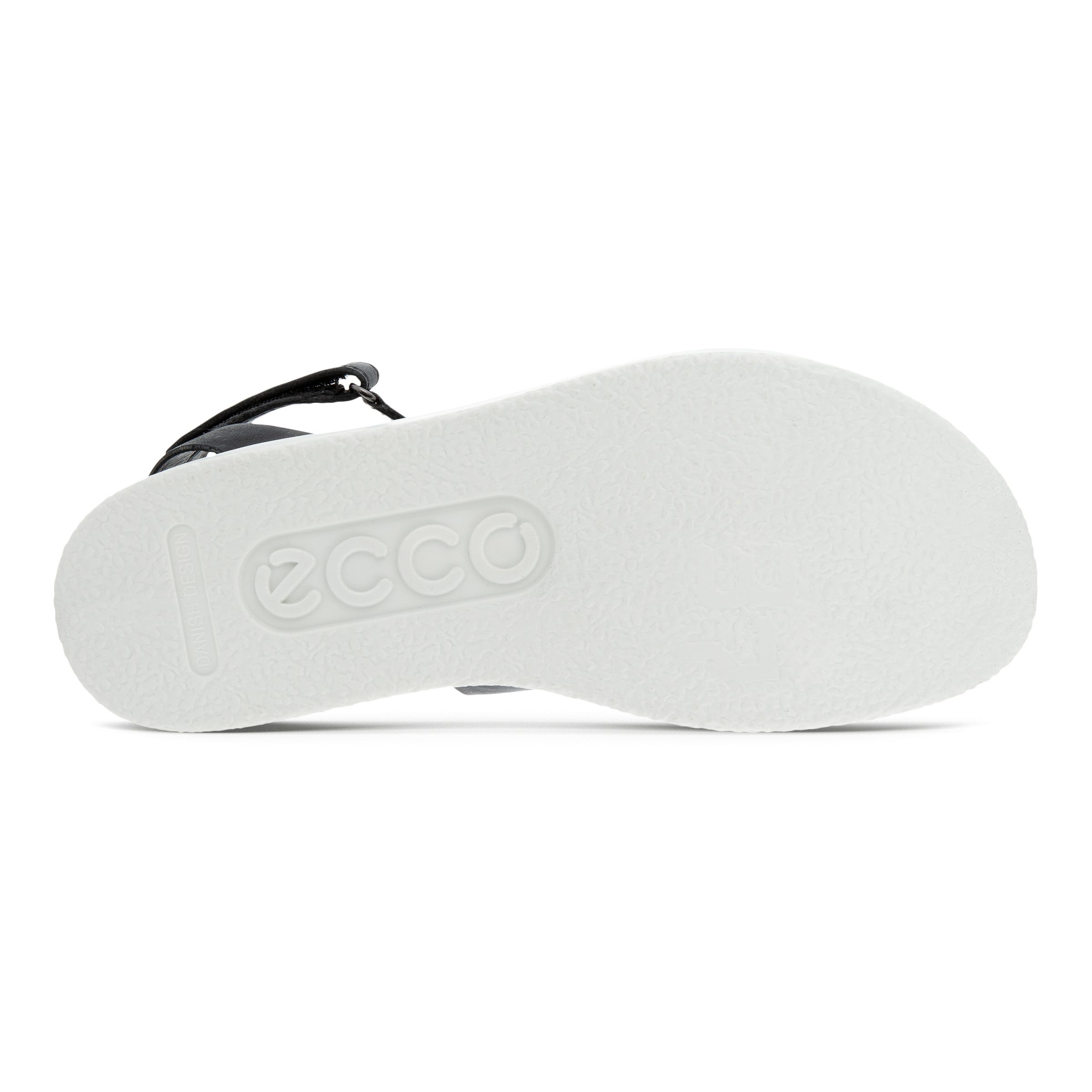 Women's ECCO® Flowt Leather Flat Sandal - Black - Sole