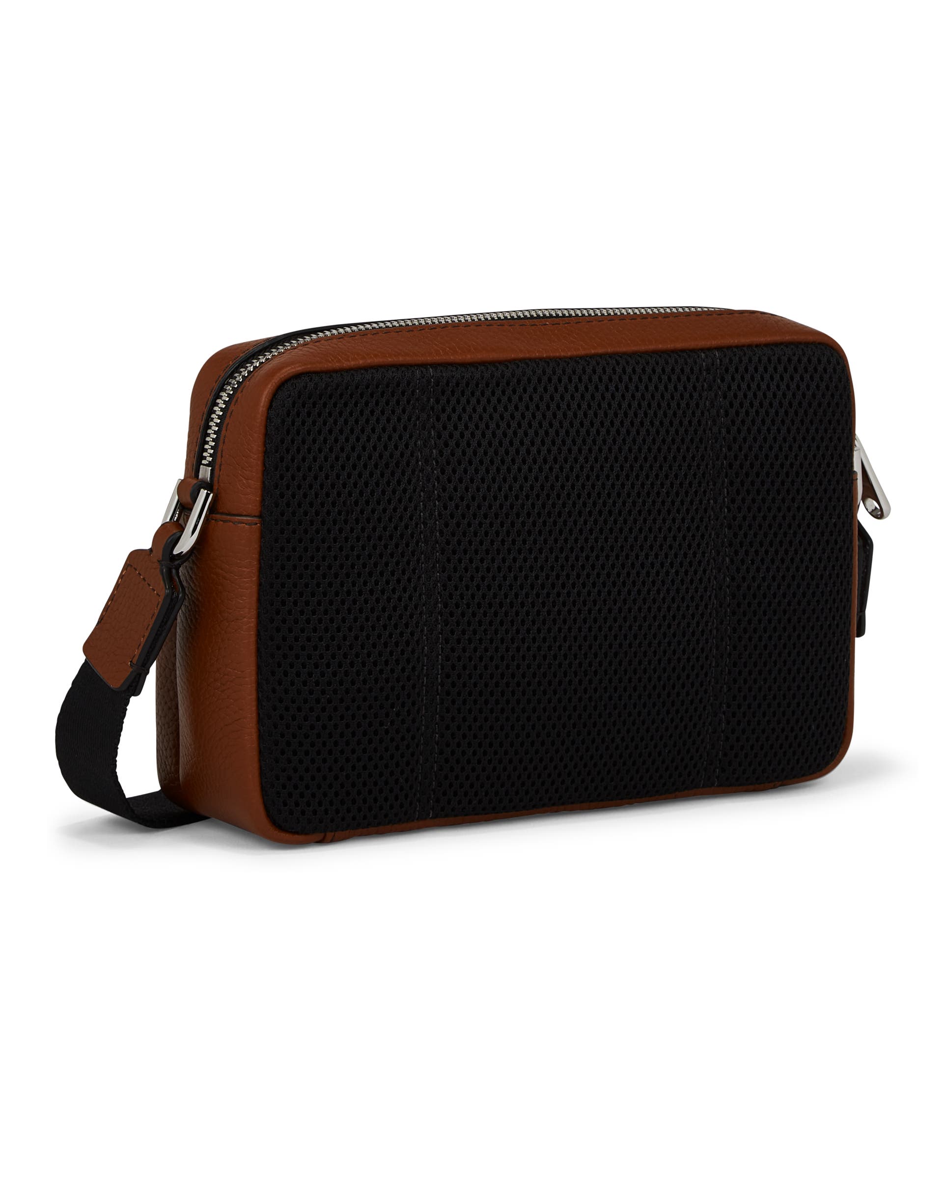 ECCO® Camera Bag Pebbled Leather Camera Bag - Brown - Back