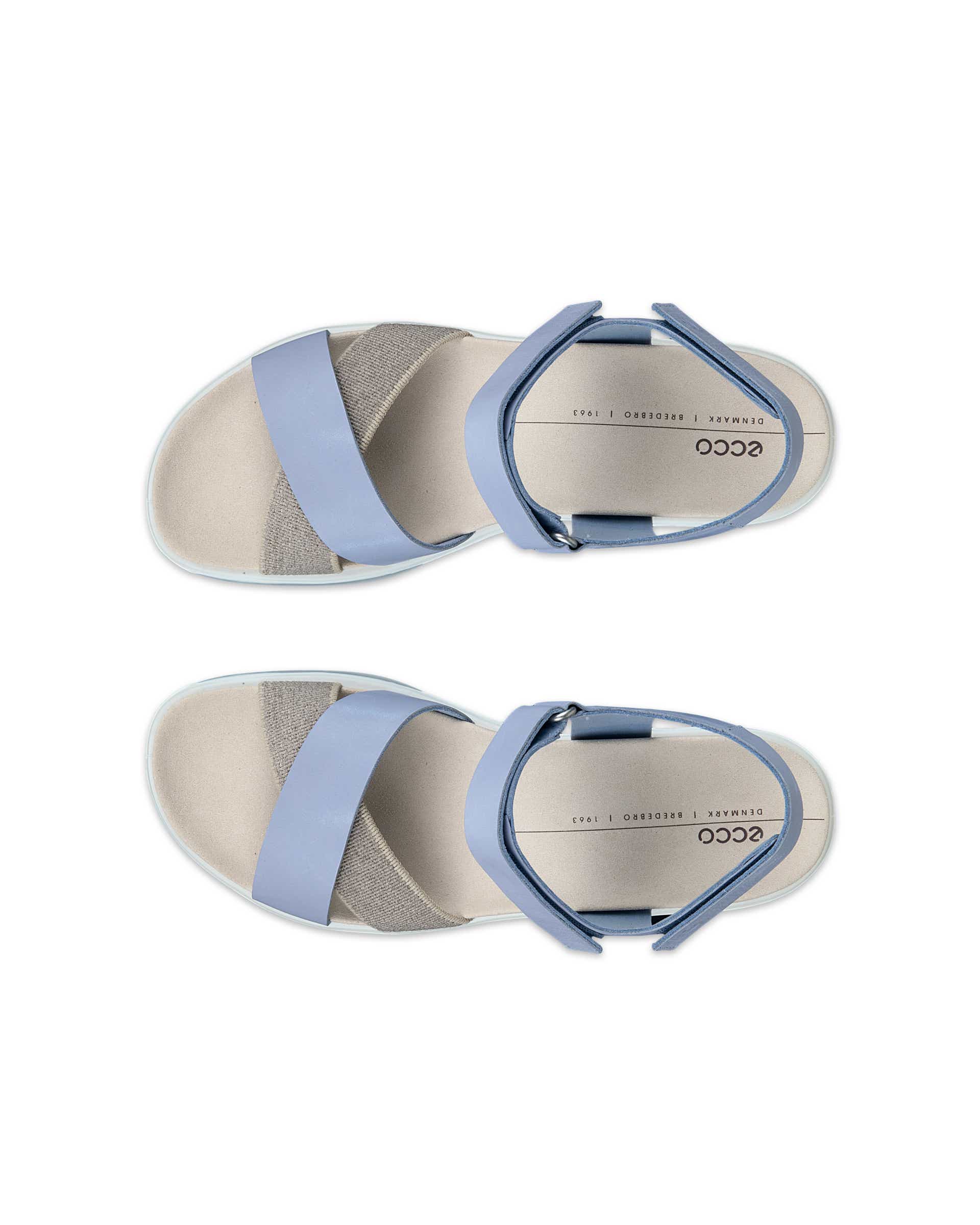 Dámské nubukové sandály na klínku ECCO® Flowt Wedge LX - Modrá - Top left pair