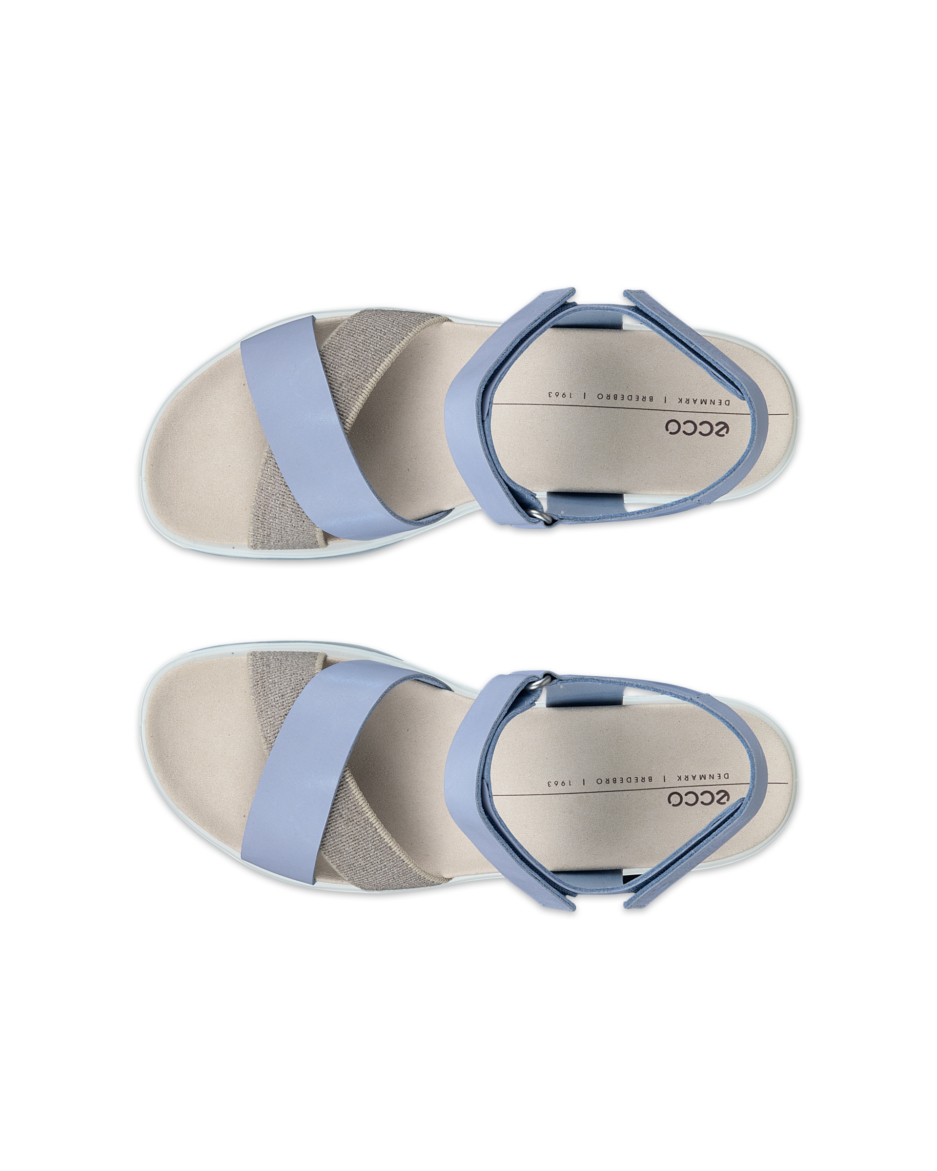 Dámské nubukové sandály na klínku ECCO® Flowt Wedge LX - Modrá - Top left pair