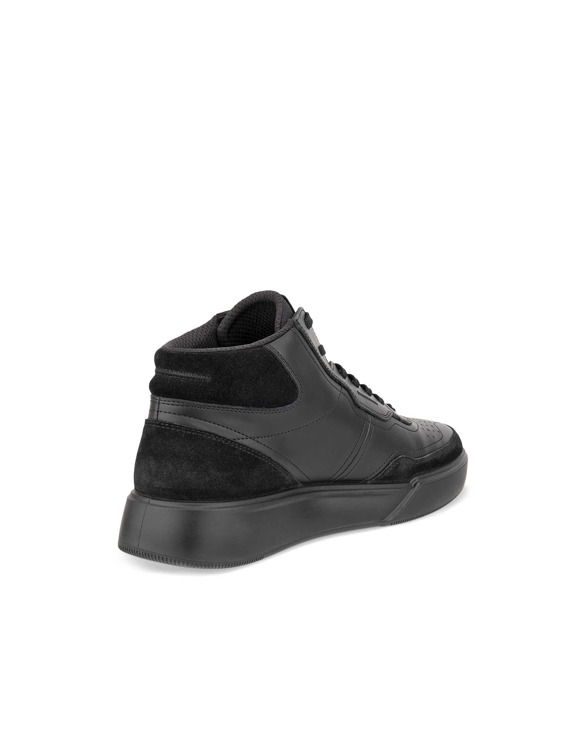 ECCO® STREET COURT muške kožne tenisice iznad gležnja - Crna - Back
