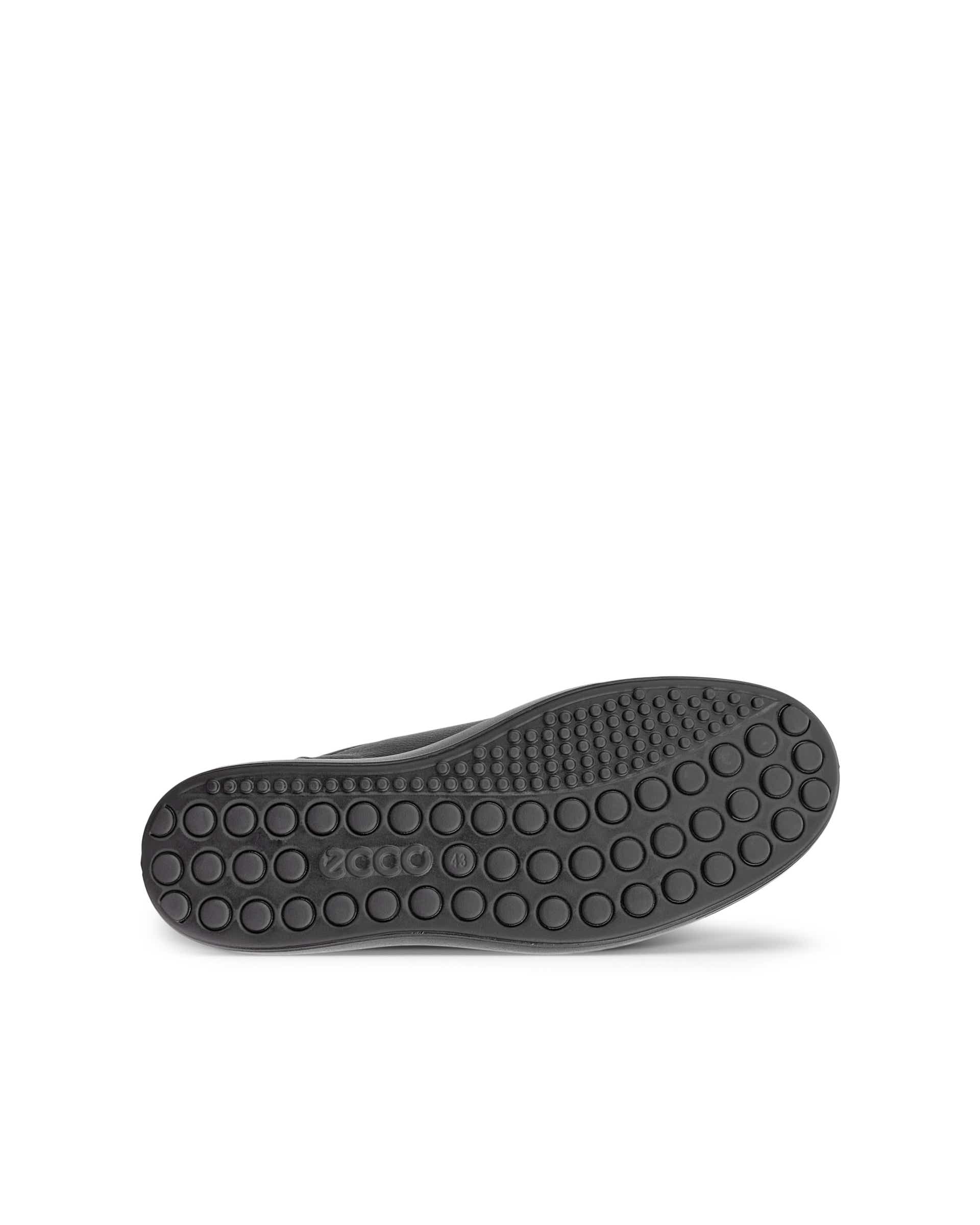 Miesten ECCO® SOFT 7 nahka tennari - Musta - Sole