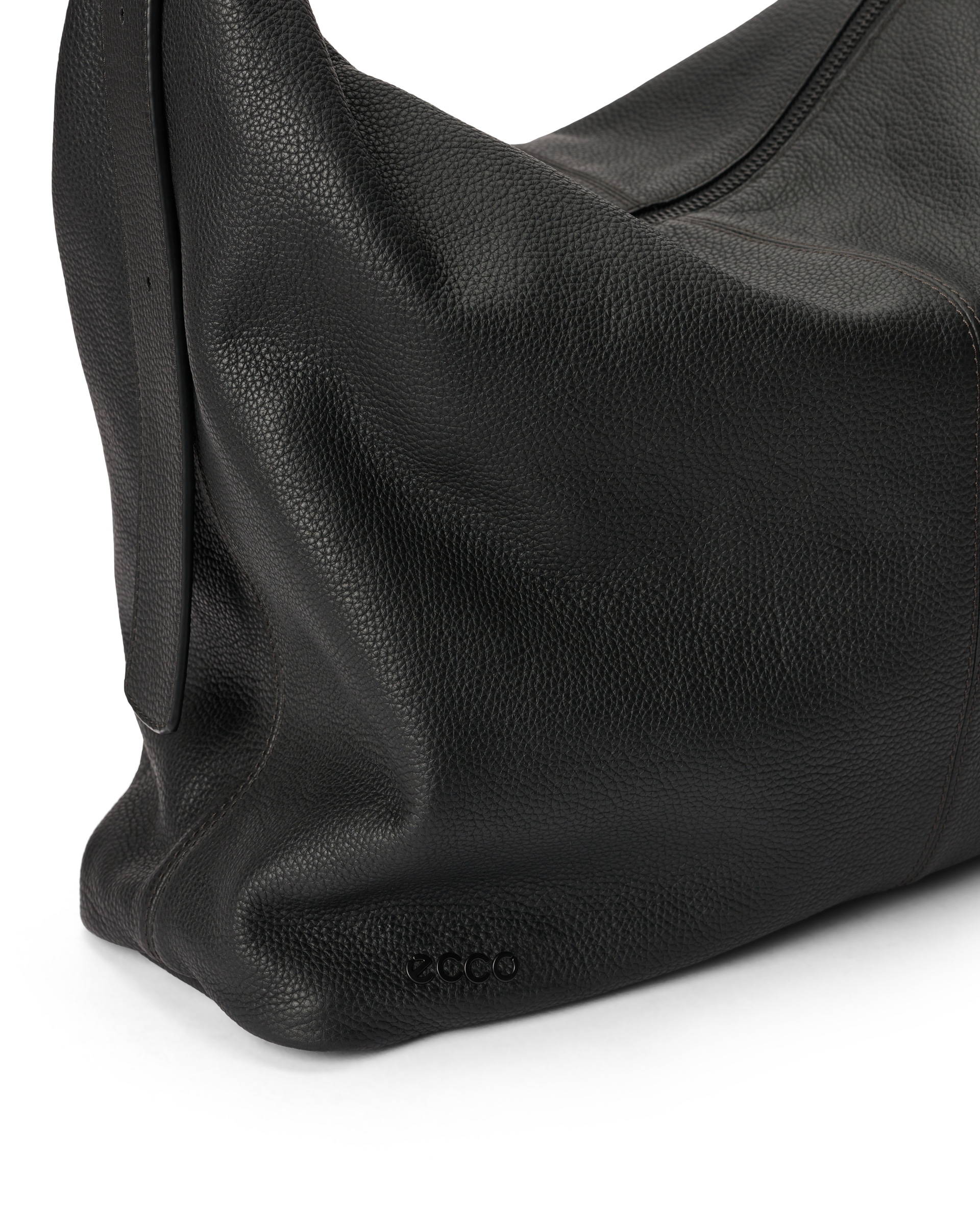 ECCO® Hobo kožna torba hobo - Crna - Detail-1