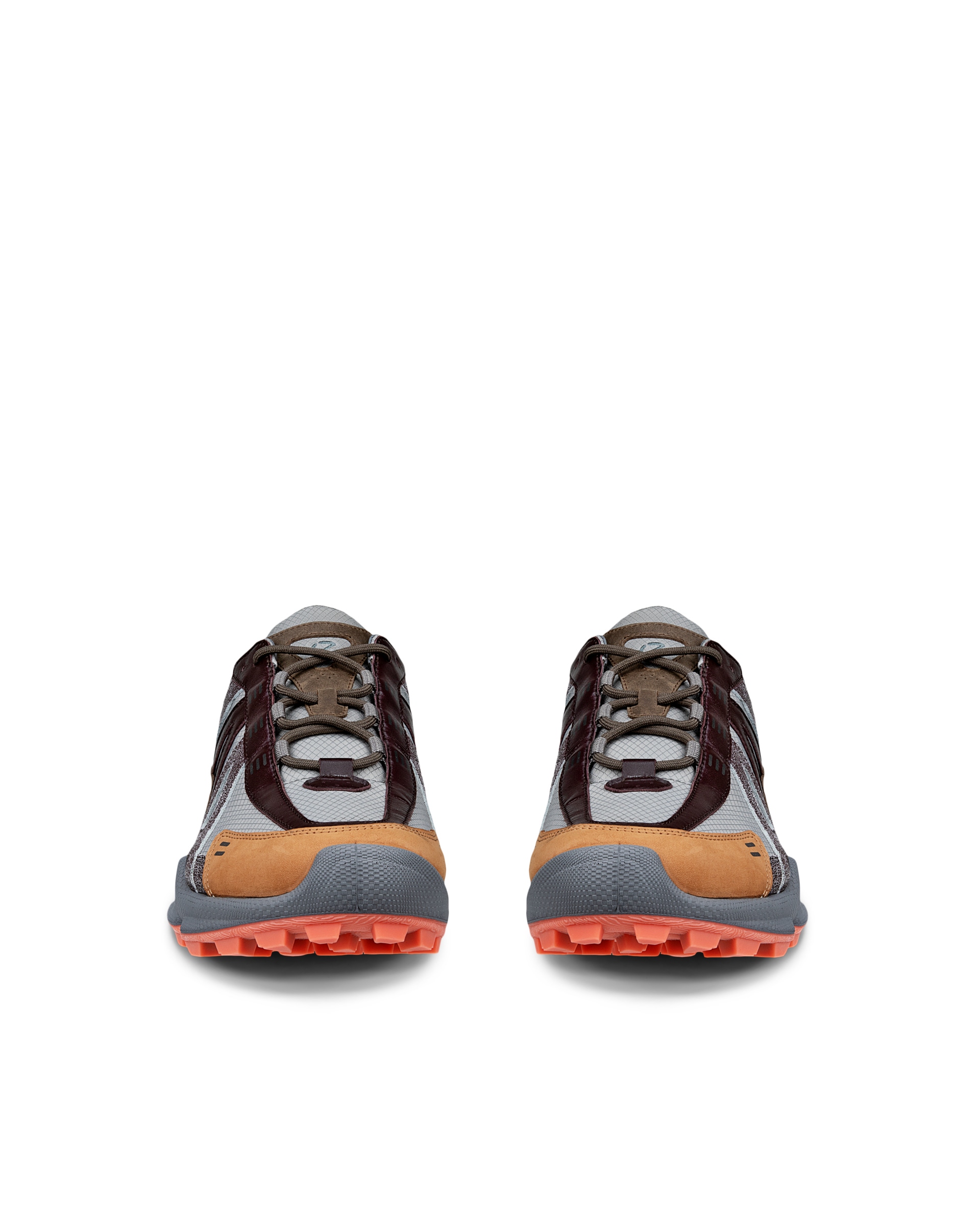 ECCO® BIOM C-Trail baskets de plein air en cuir pour homme - Gris - Front pair