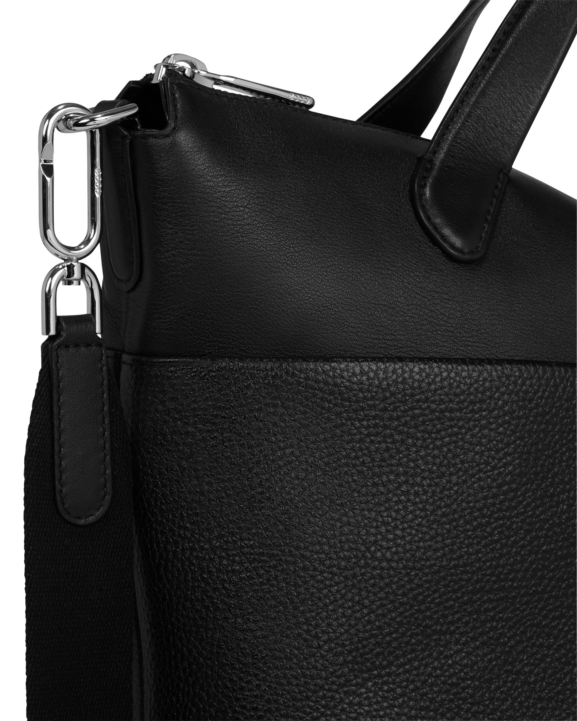 ECCO® Textureblock Leather Tote Bag - Black - Detail-1