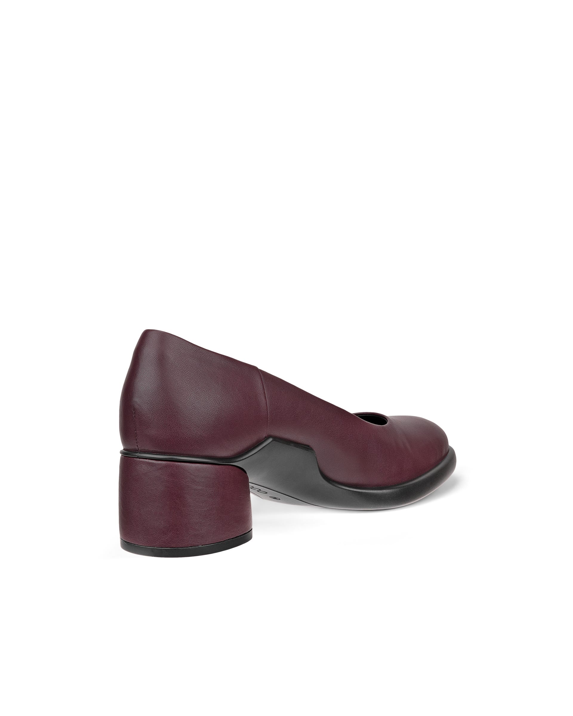 Women's ECCO® Sculpted LX 35 Leather Block-Heeled Pump - Purple - Back