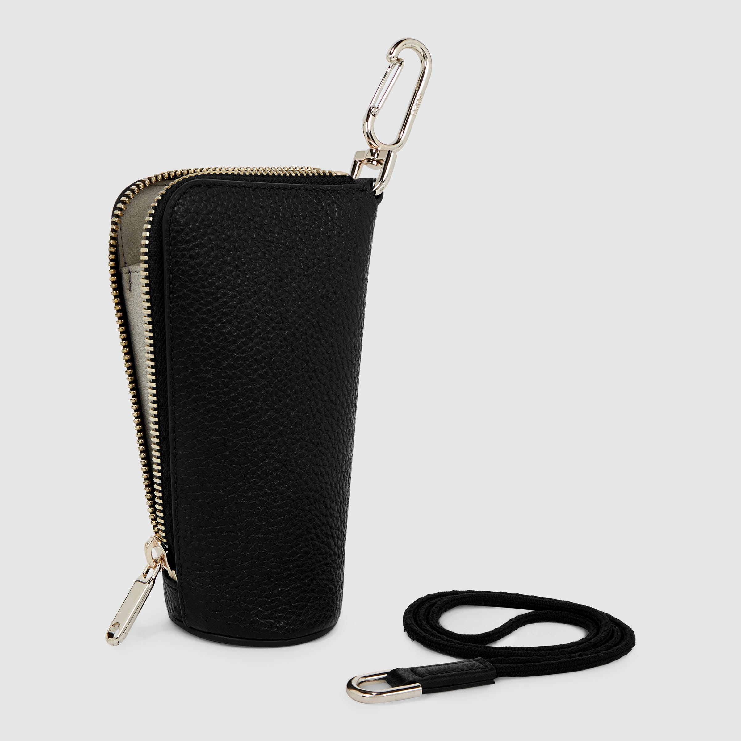 ECCO® Textureblock Leather Pouch Bag - Black - Back