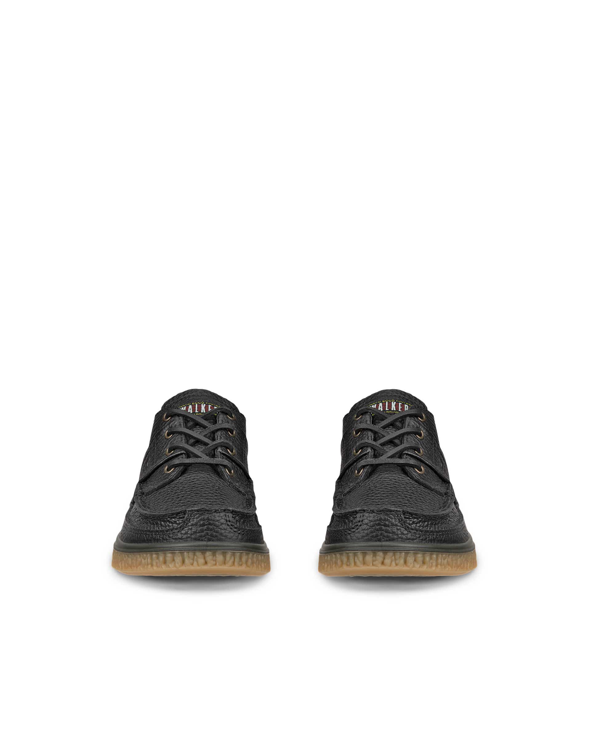 Męskie skórzane buty z ozdobnym szwem ECCO® WALKER 3.0 - Czarny - Front pair