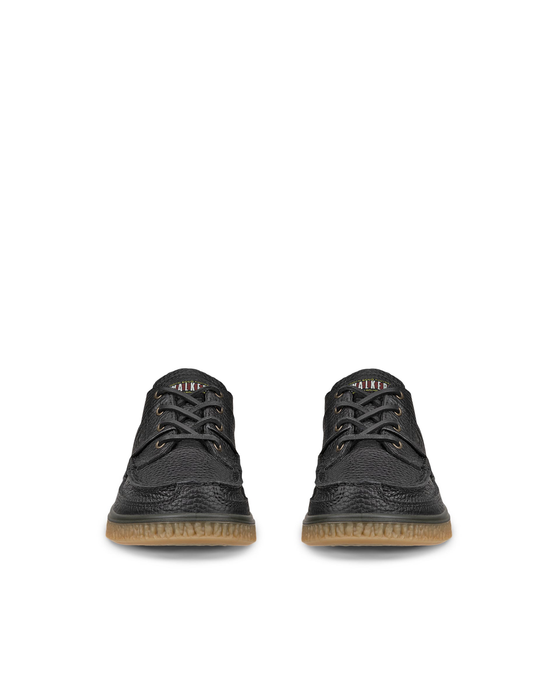 Męskie skórzane buty z ozdobnym szwem ECCO® WALKER 3.0 - Czarny - Front pair