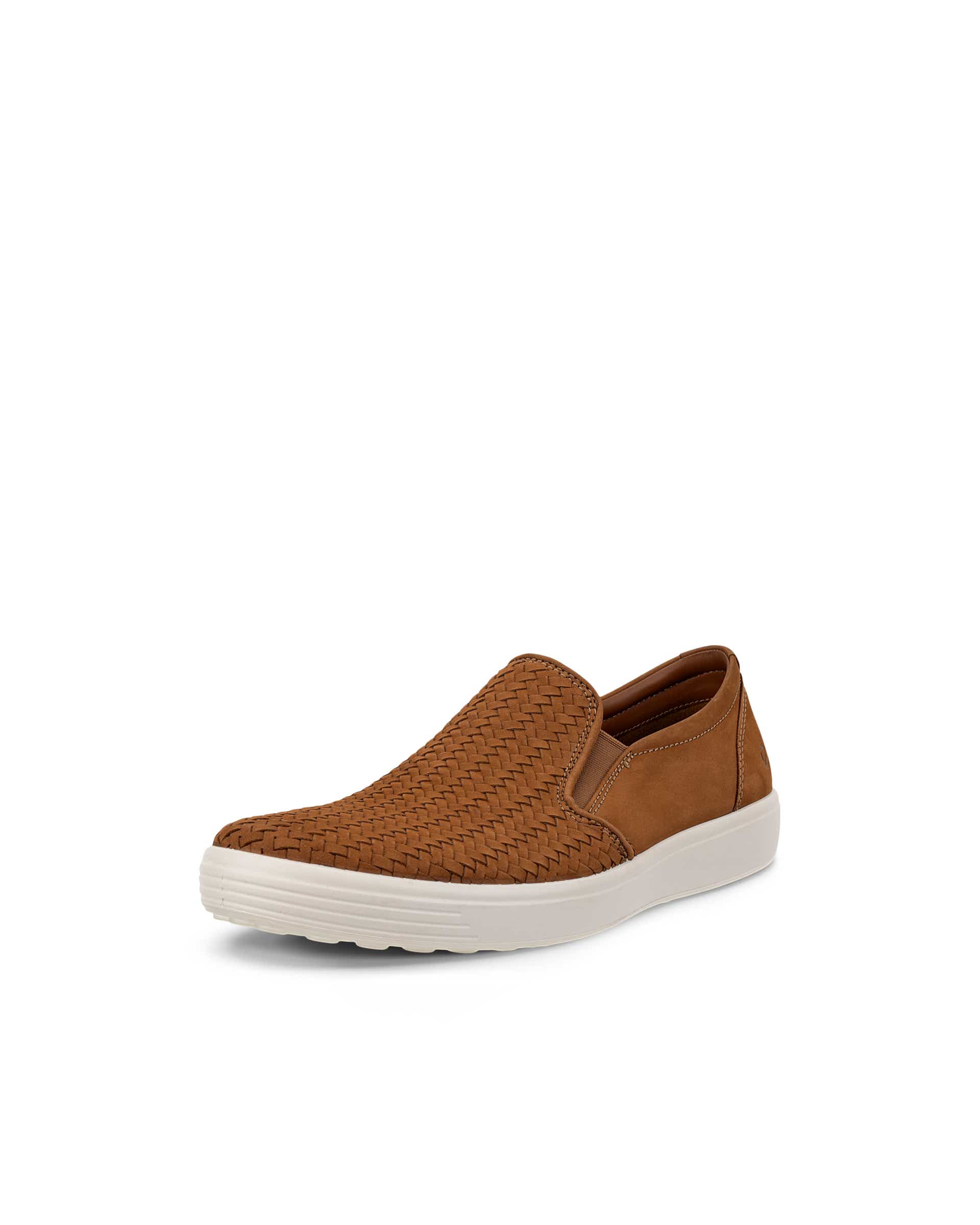 Men's ECCO® Soft 7 Nubuck Sneaker - Brown - Main