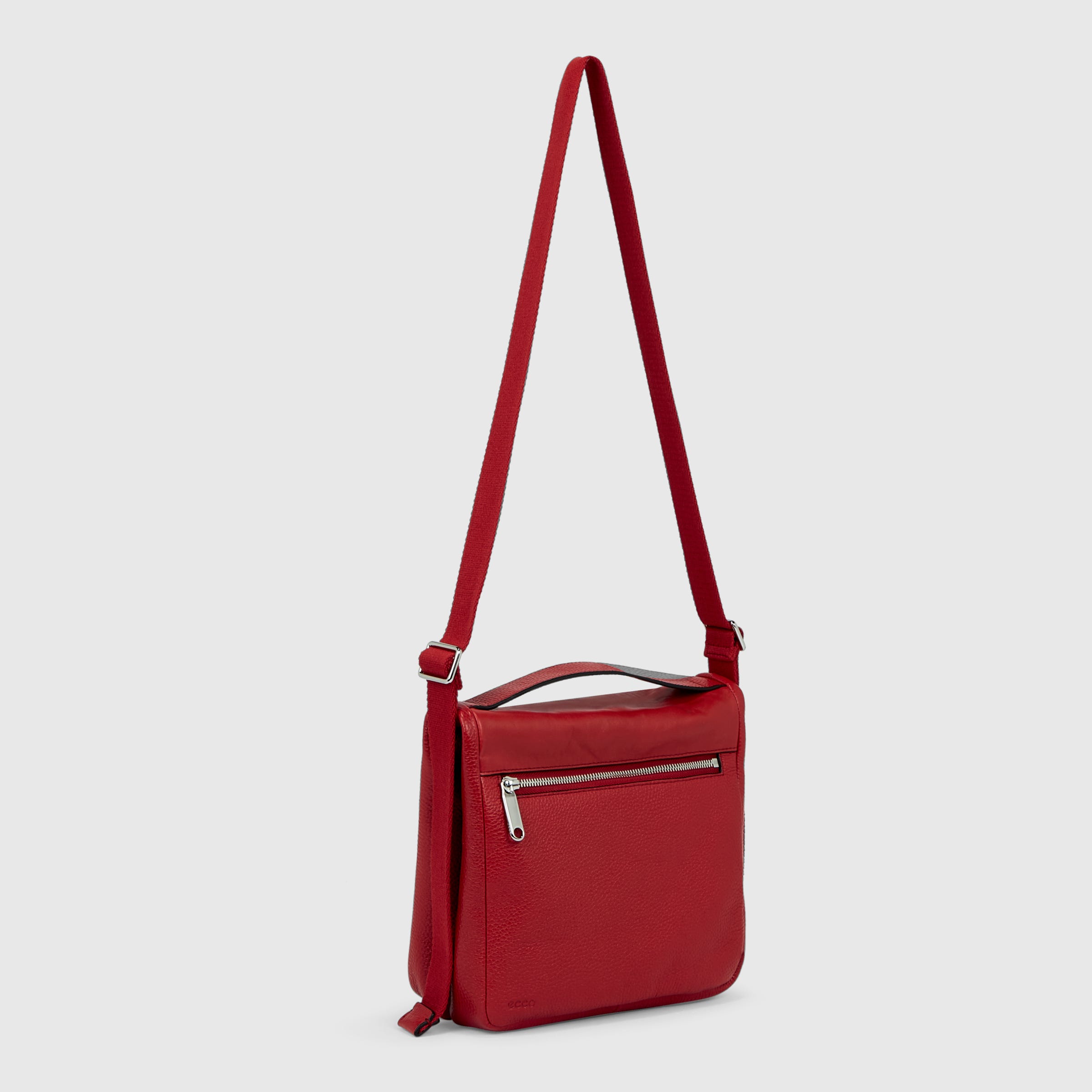ECCO® Textureblock Leather Crossbody Bag - Red - Main