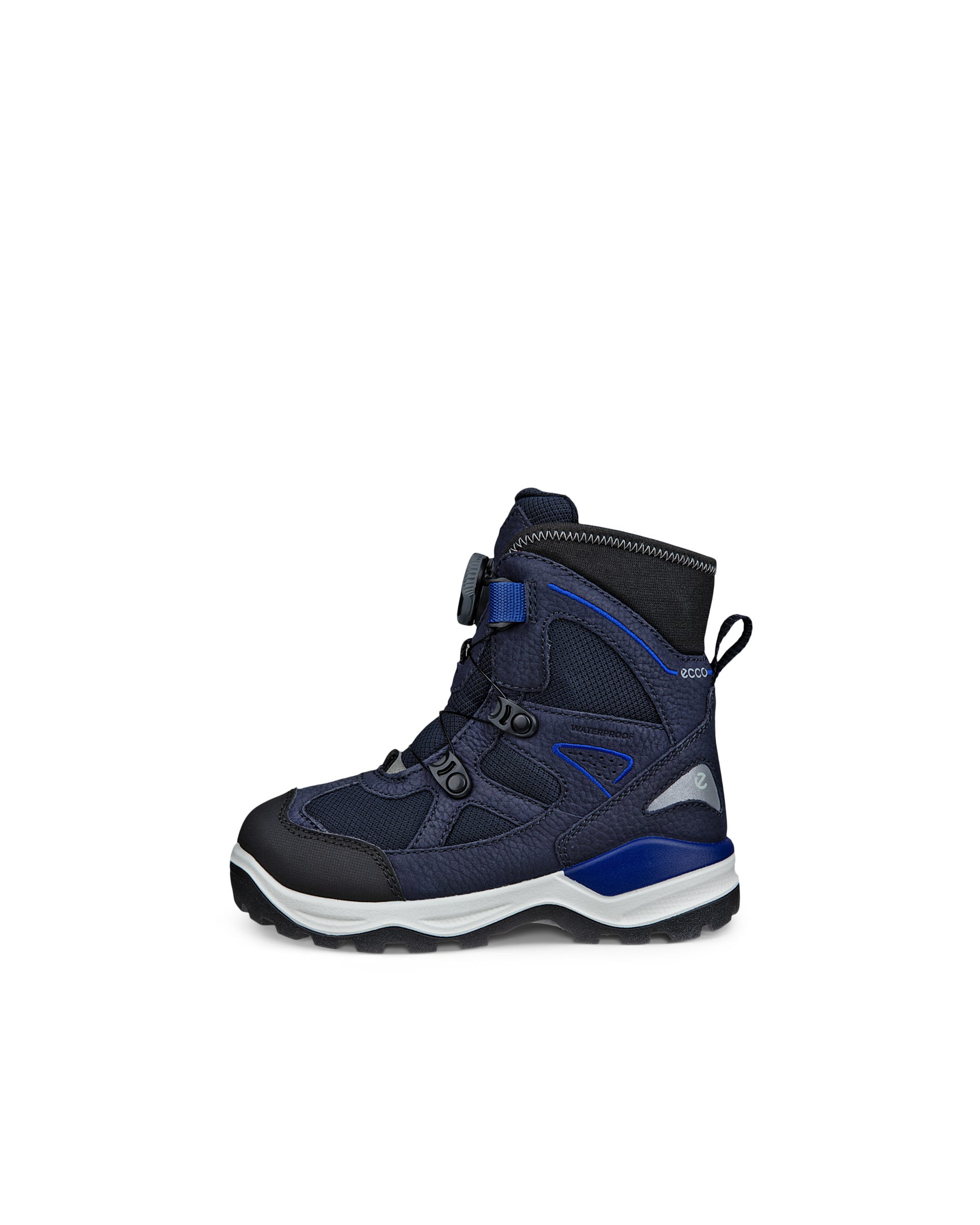 Dziecięce wodoodporne nubukowe buty zimowe ECCO® SNOW MOUNTAIN - Niebieski - Outside