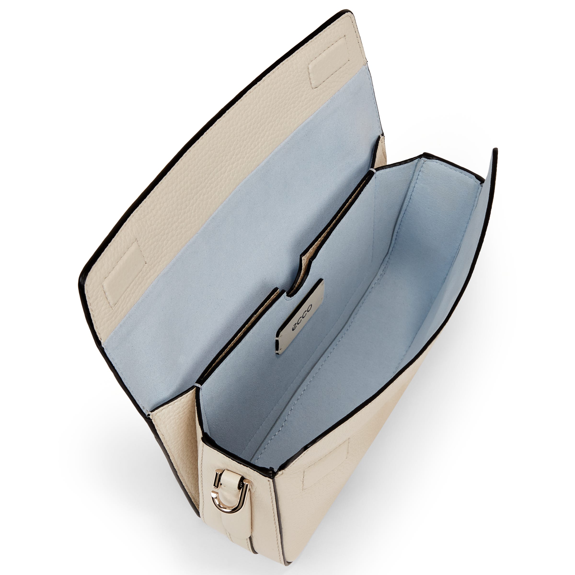 ECCO® Pinch Compact Leather Pinch Crossbody Bag - Beige - Inside