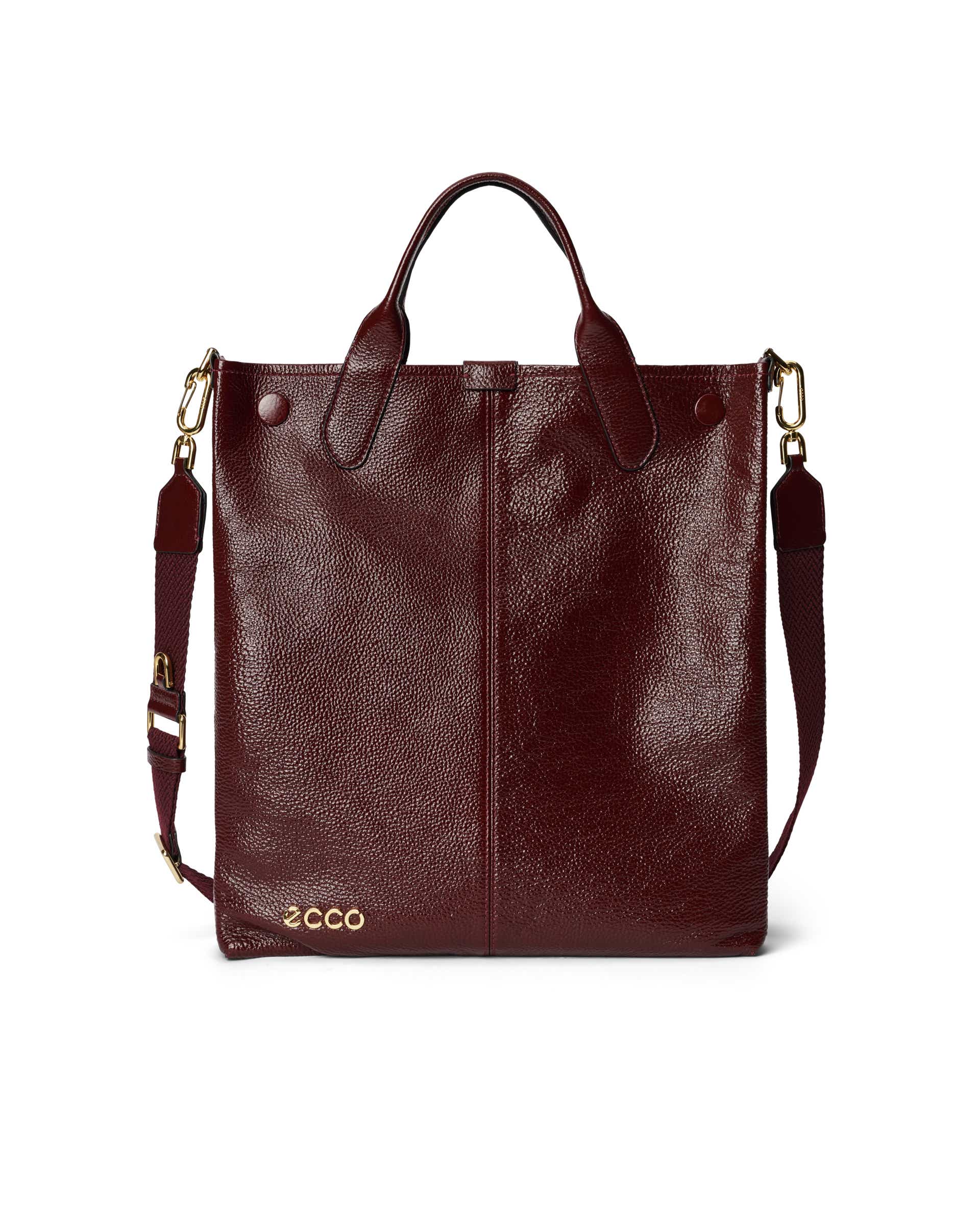 ECCO トートバッグ ブラウン レザー ECCO Tote Large Pebbled レザートートバッグ | ブラック
