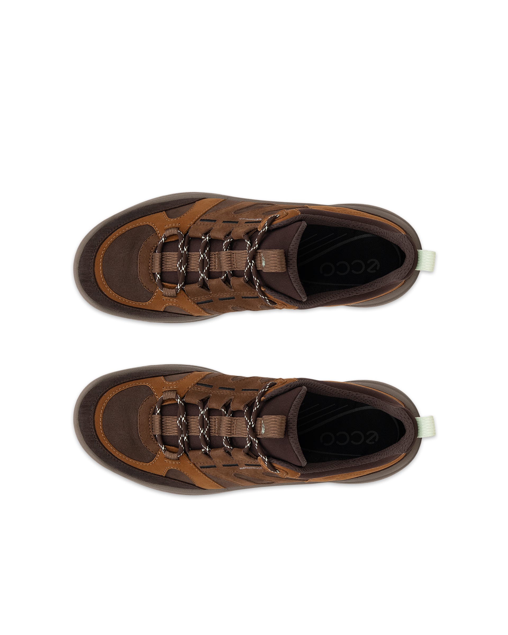 Women's ECCO® OFFROAD Nubuck Outdoor Waterproof Shoe - Brown - Top left pair