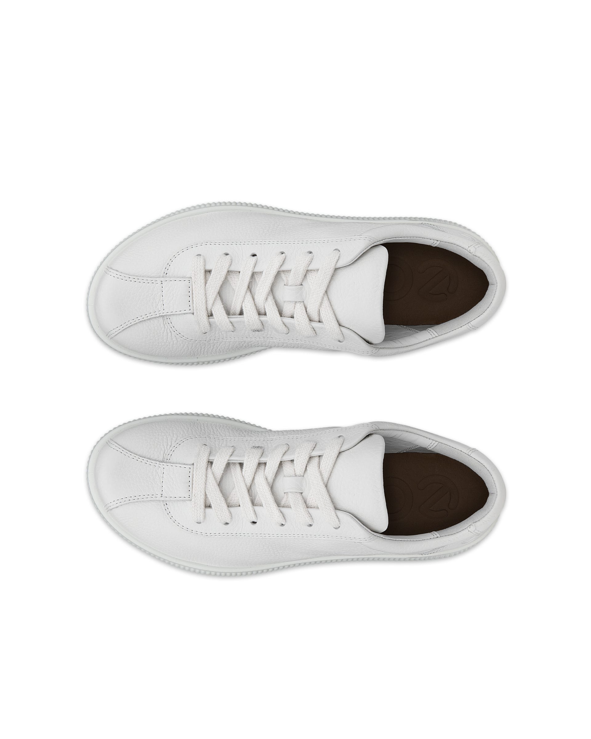Women's ECCO® Soft Zero Leather Sneaker - White - Top left pair