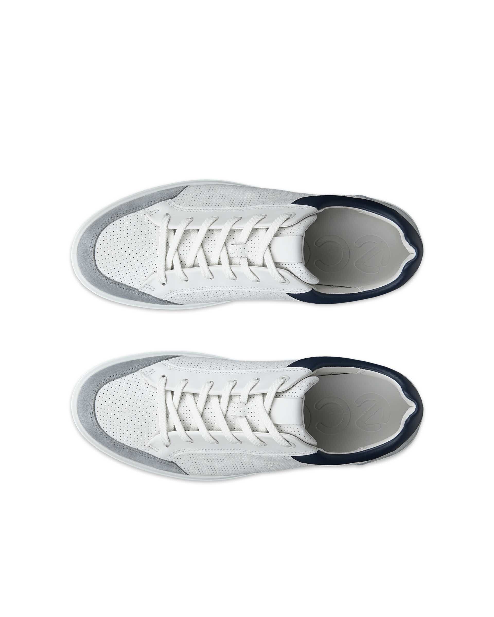 Men's ECCO® Soft 60 Leather Sneaker - White - Top left pair