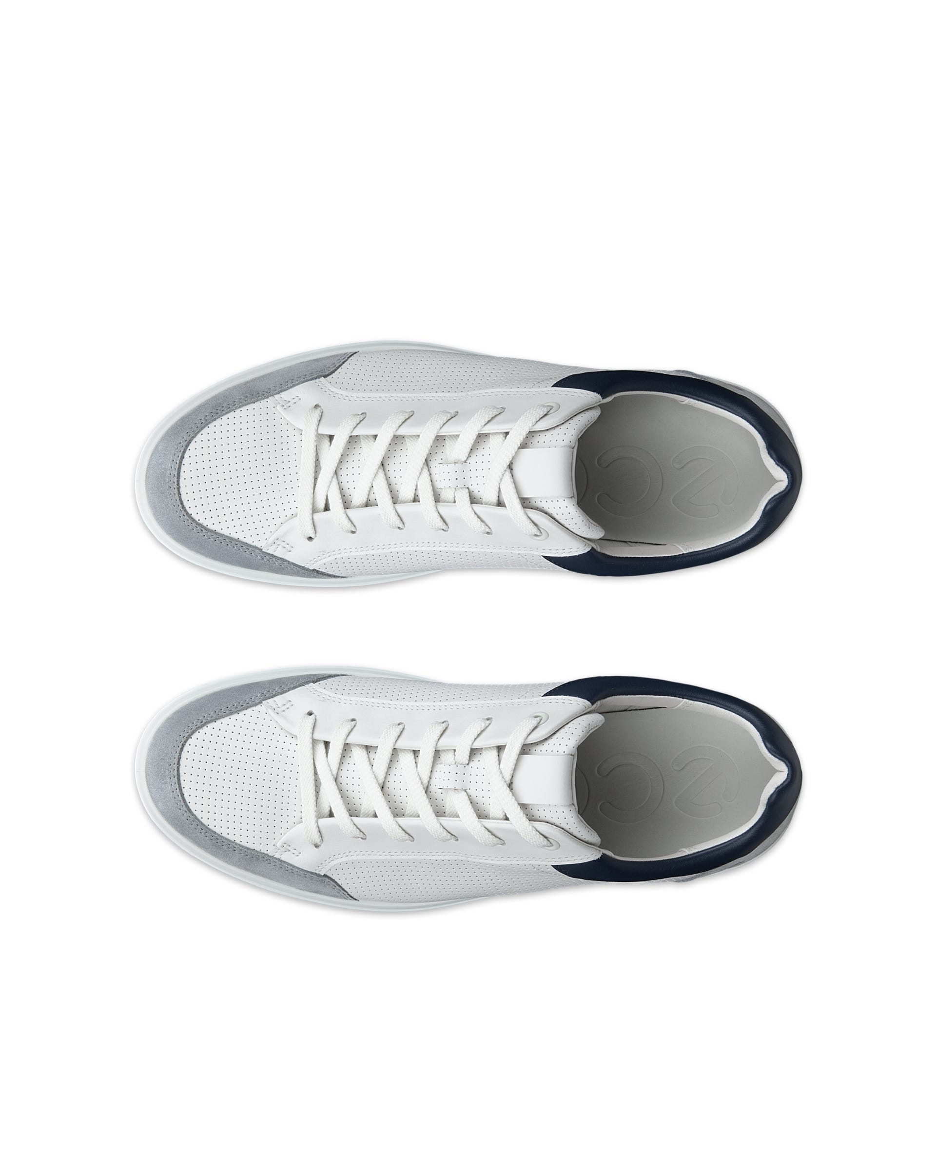 Men's ECCO® Soft 60 Leather Sneaker - White - Top left pair