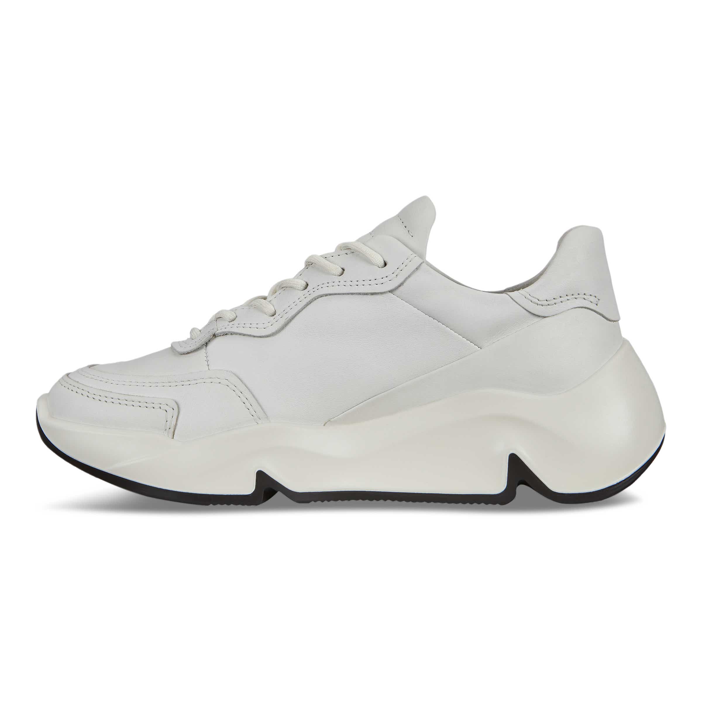 Women's ECCO® Chunky Sneaker Leather Platform Sneaker - White - Inside