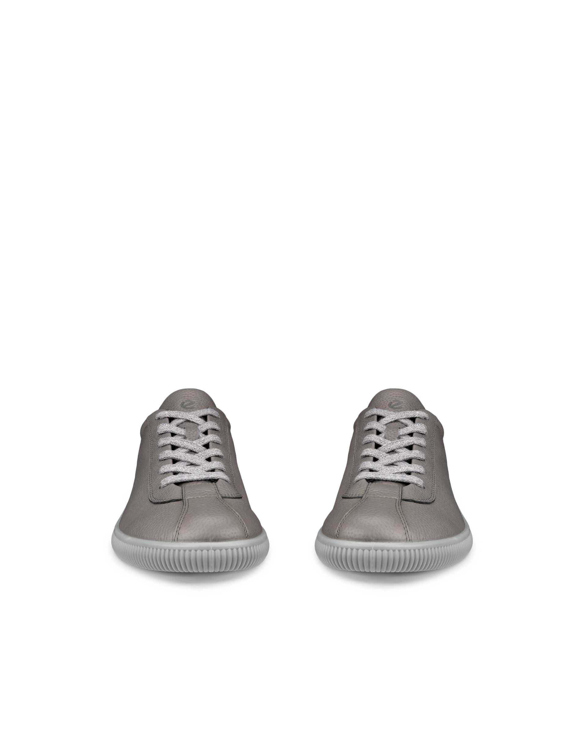 ECCO® Soft Zero Heren leren sneaker - Grijs - Front pair