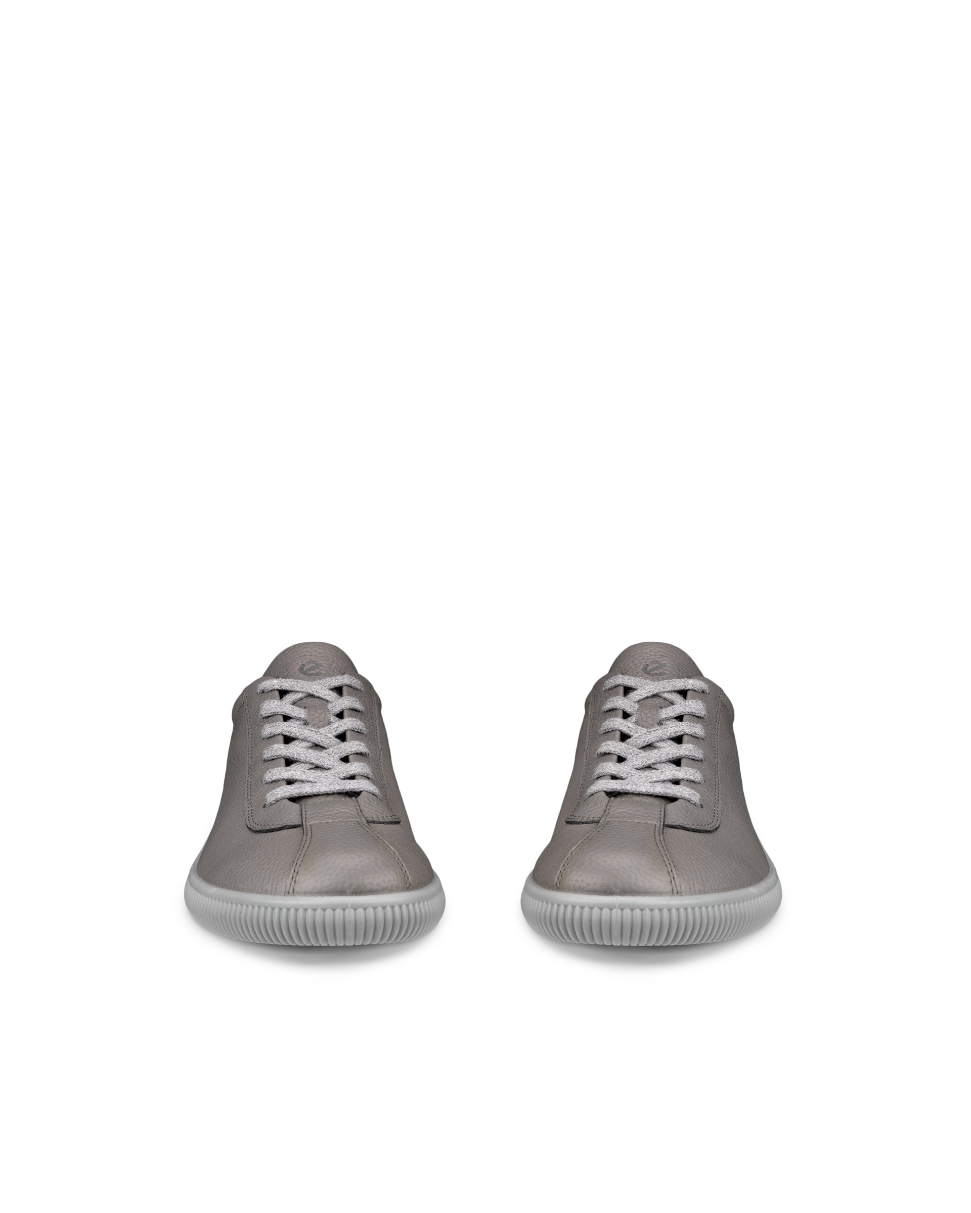 ECCO® Soft Zero Heren leren sneaker - Grijs - Front pair