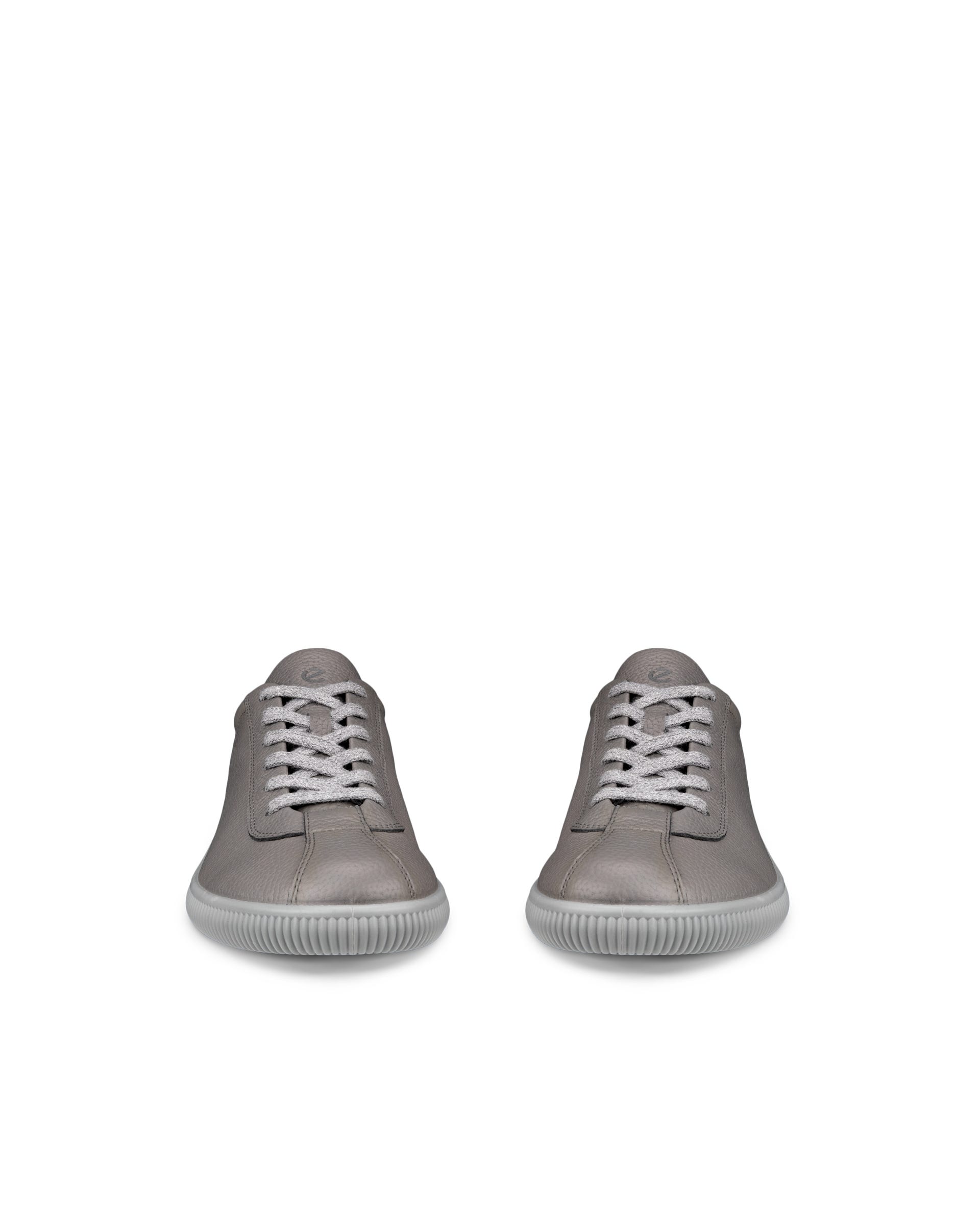 Men's ECCO® Soft Zero Leather Sneaker - Grey - Front pair