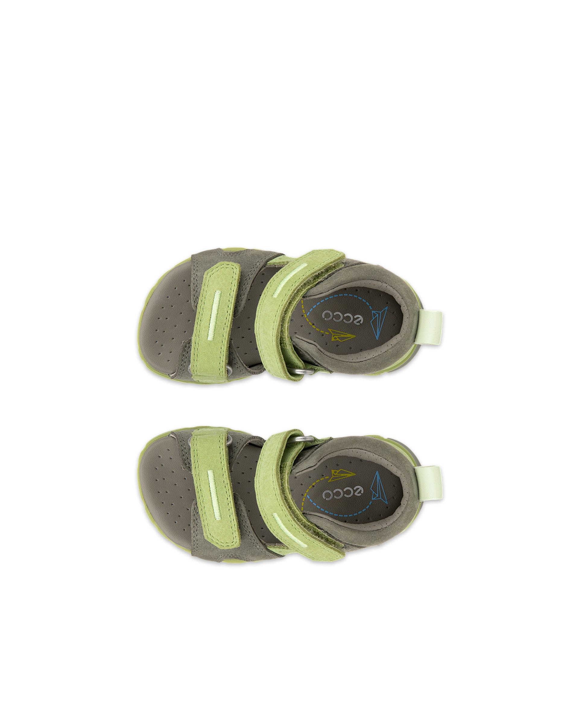 ECCO® MINI STRIDE SANDAL Kinder Trekkingsandale aus Nubukleder - Grün - Top left pair