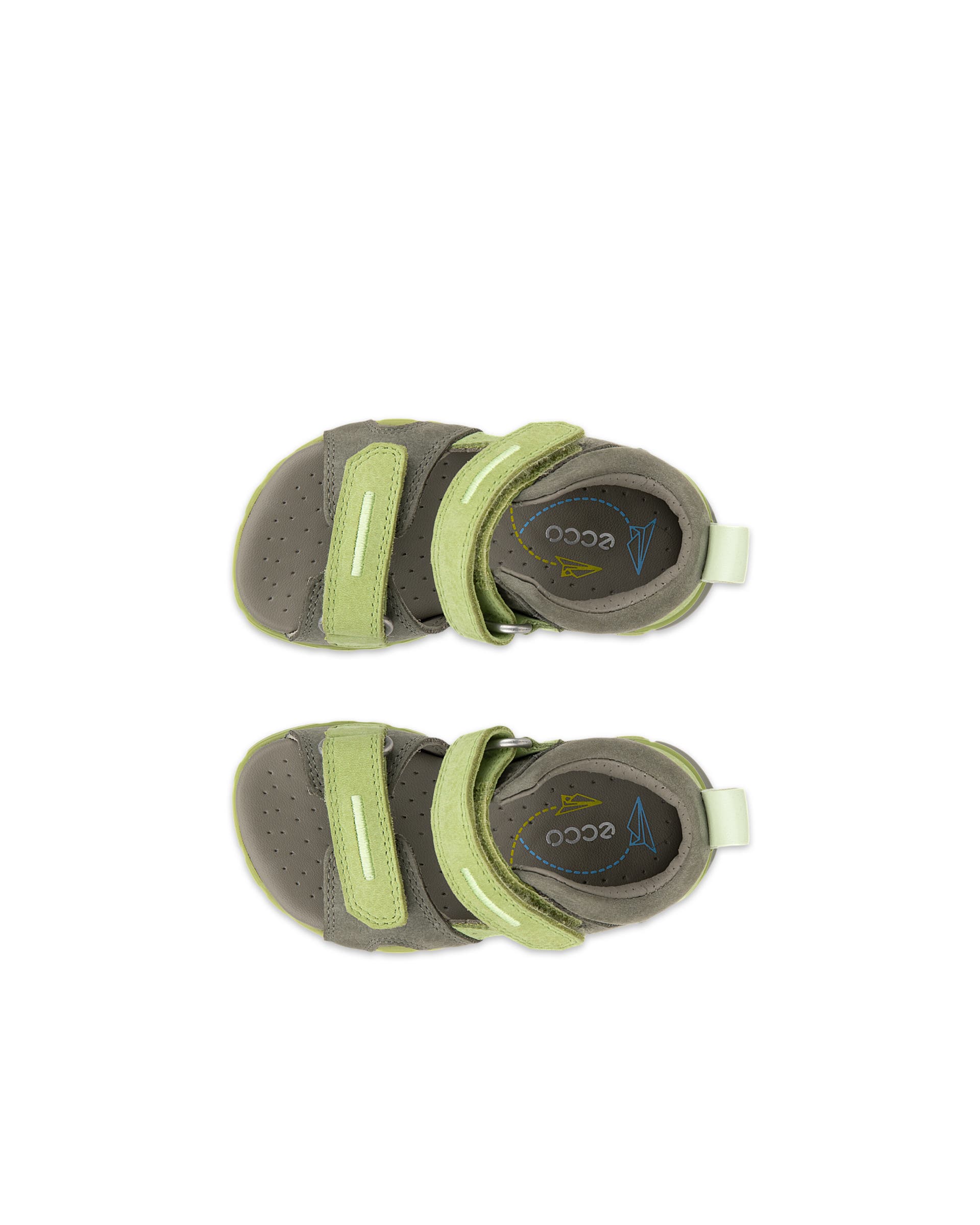 ECCO® MINI STRIDE SANDAL Kinder Trekkingsandale aus Nubukleder - Grün - Top left pair