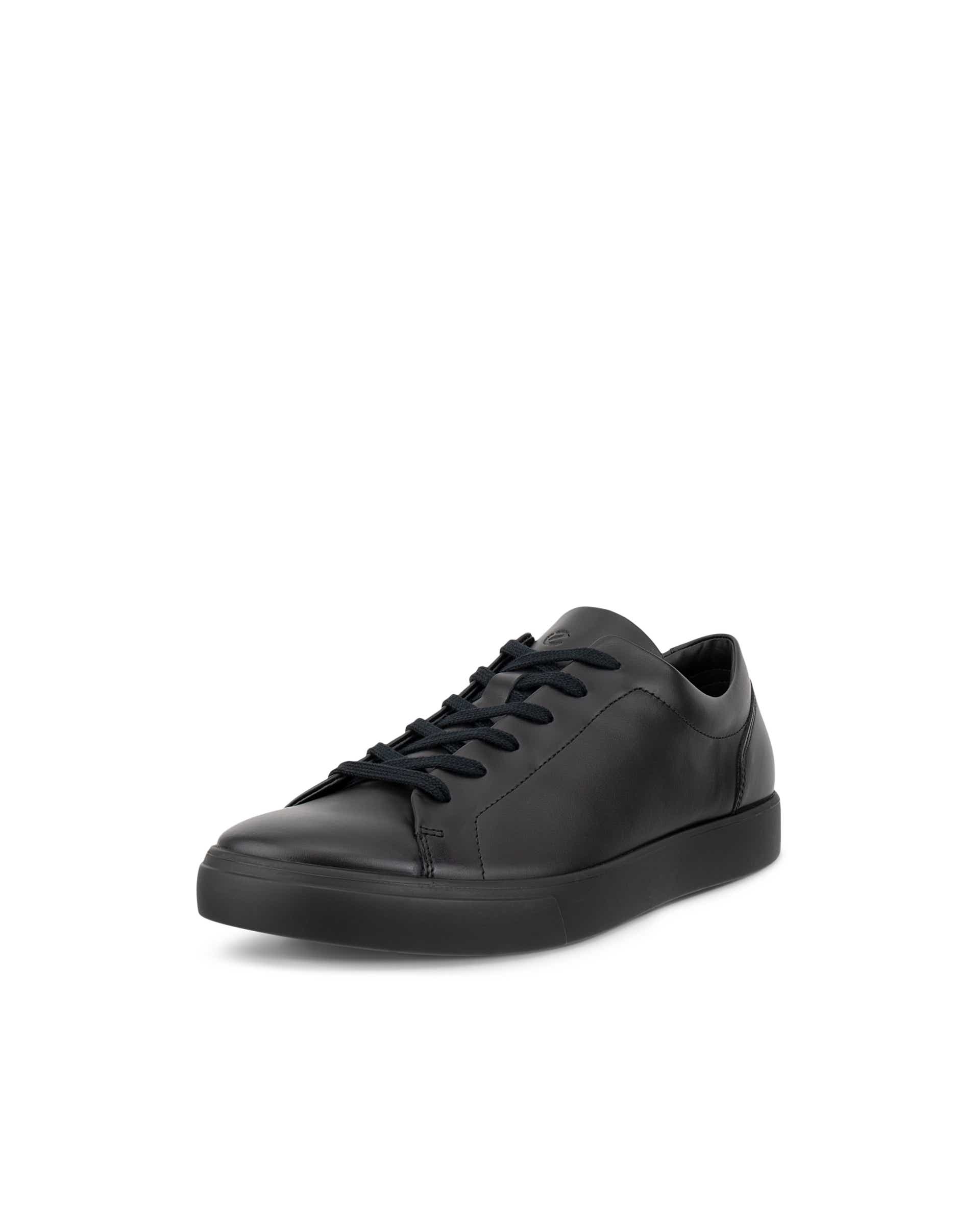 Men's ECCO® SOFT 10 Leather Trainer - Black - Main