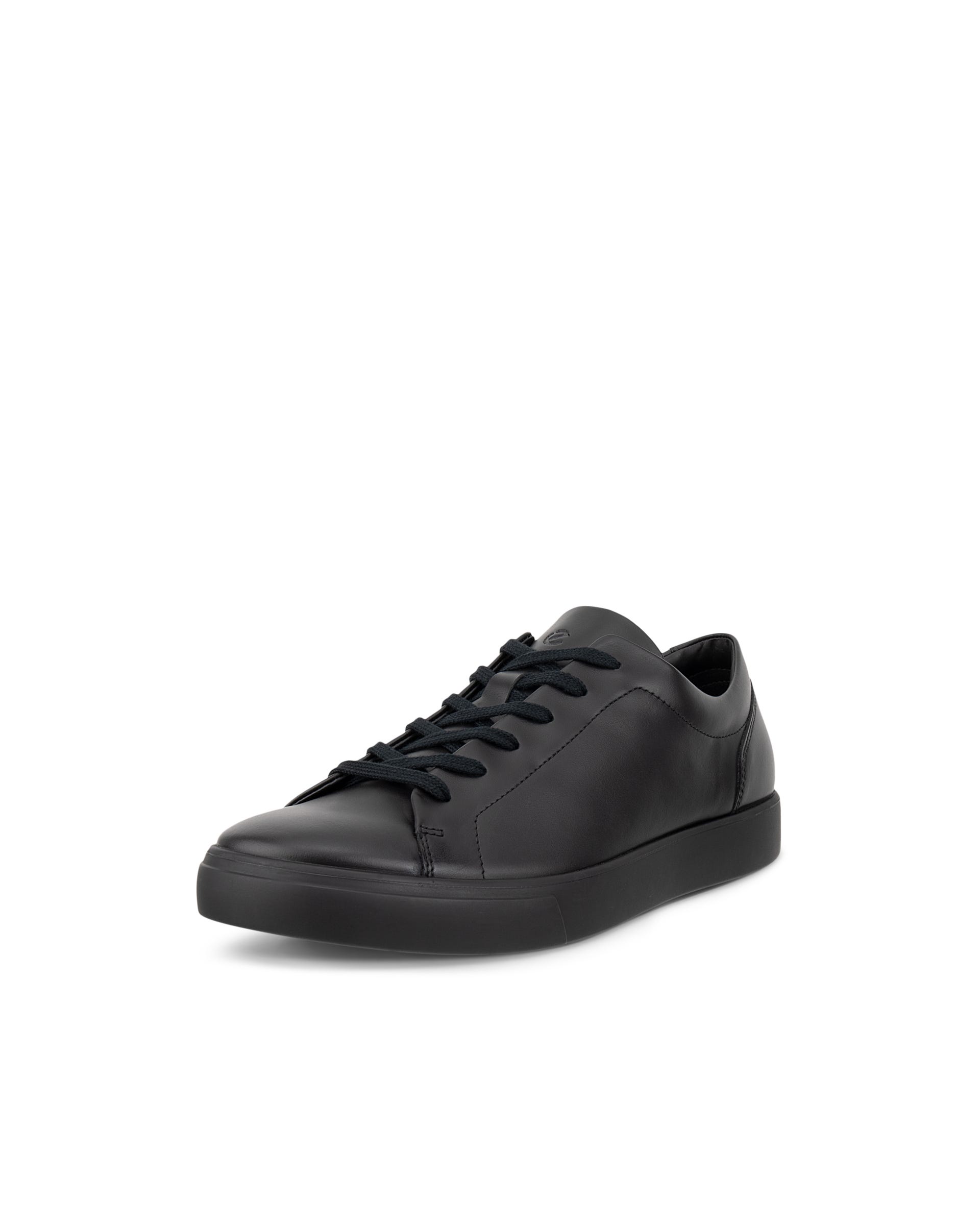 Men's ECCO® SOFT 10 Leather Trainer - Black - Main
