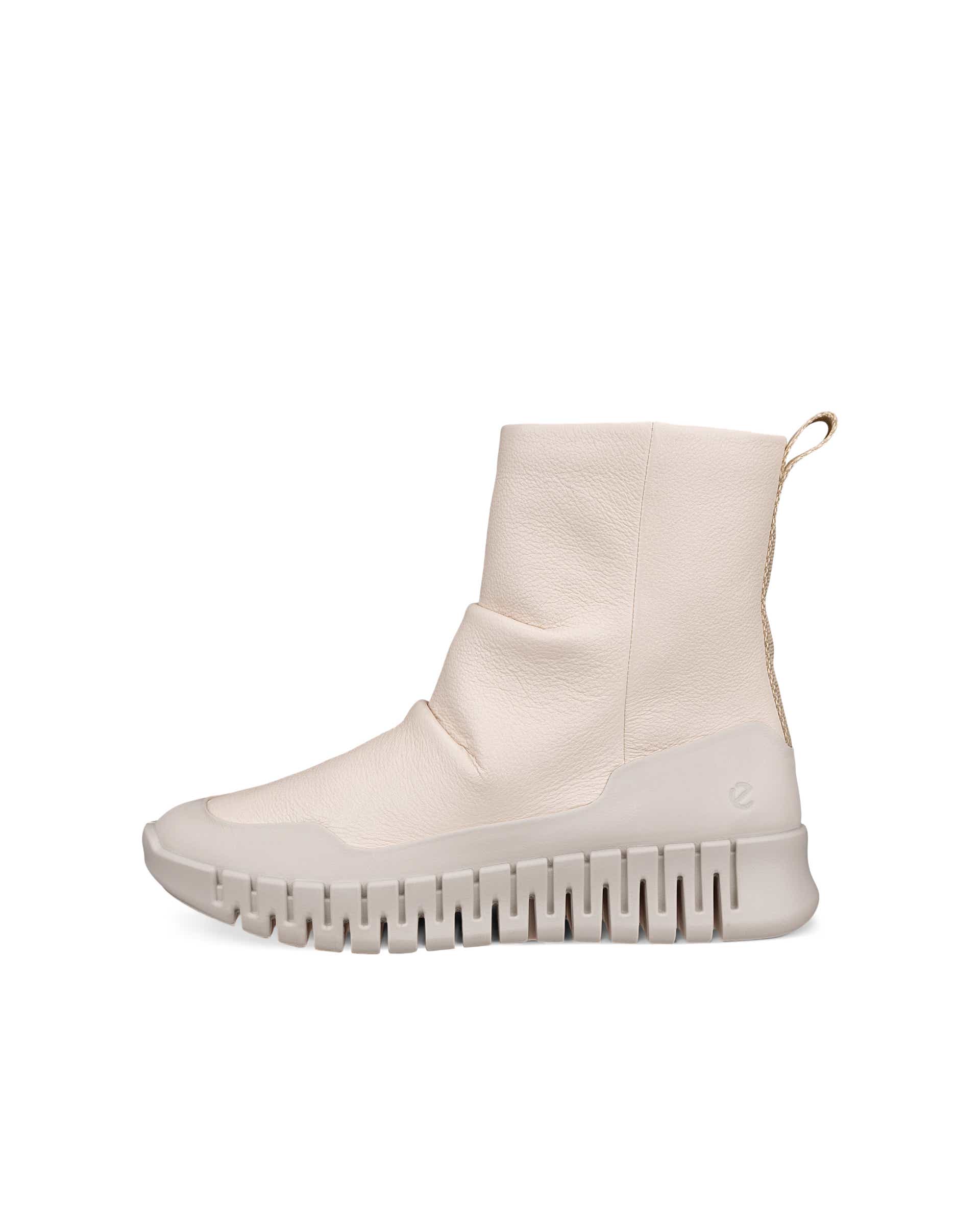 ECCO® Gruuv Dames halfhoge leren laars - Beige - Outside