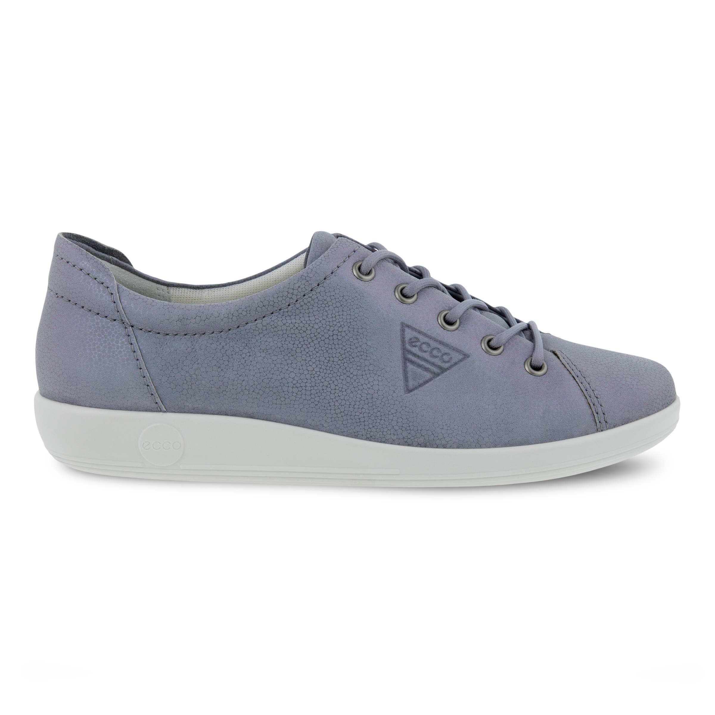 Women's ECCO® Soft 2.0 Leather Walking Shoe - Blue - Outside