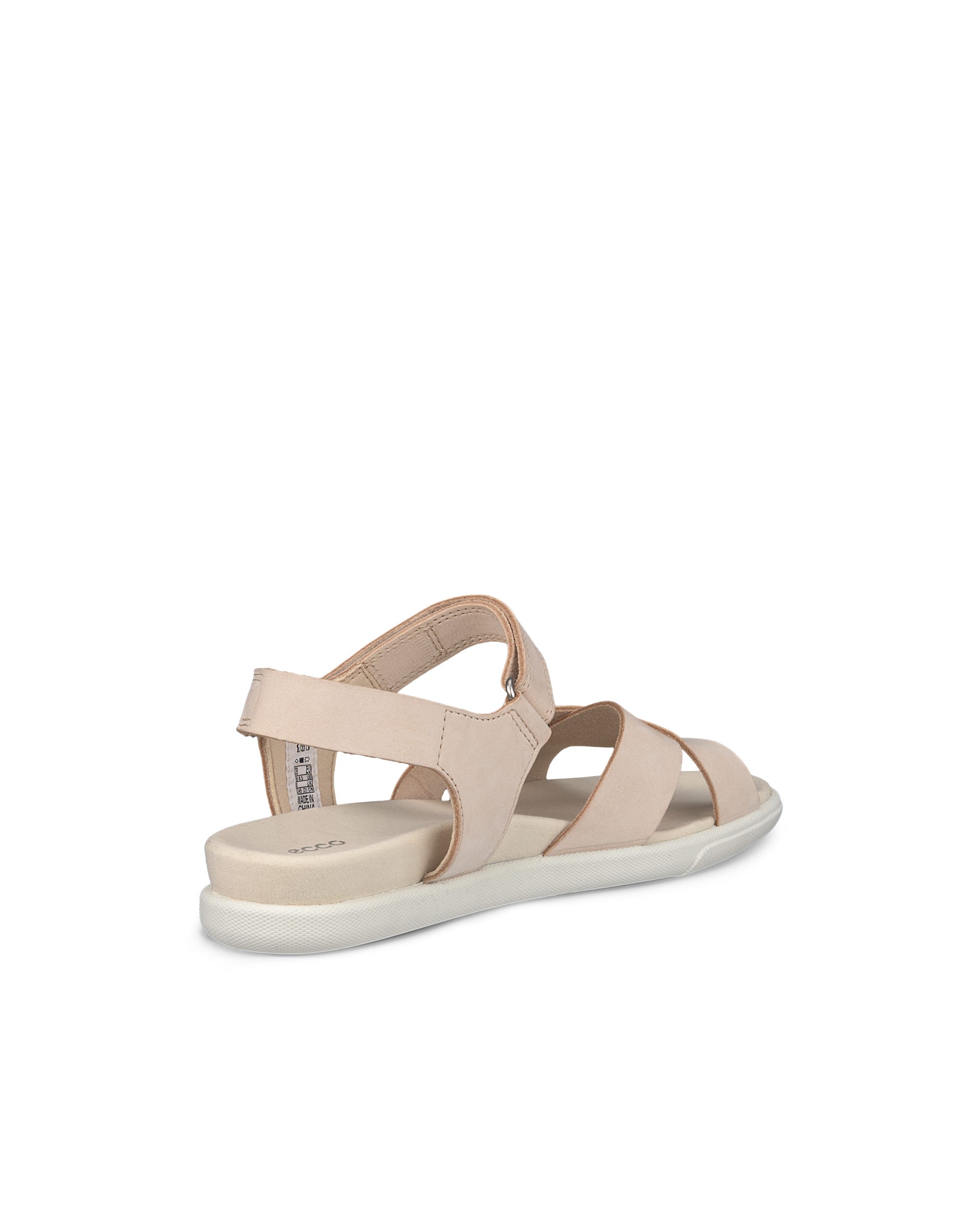 Women's ECCO® Damara Leather Sandal - Beige - Back